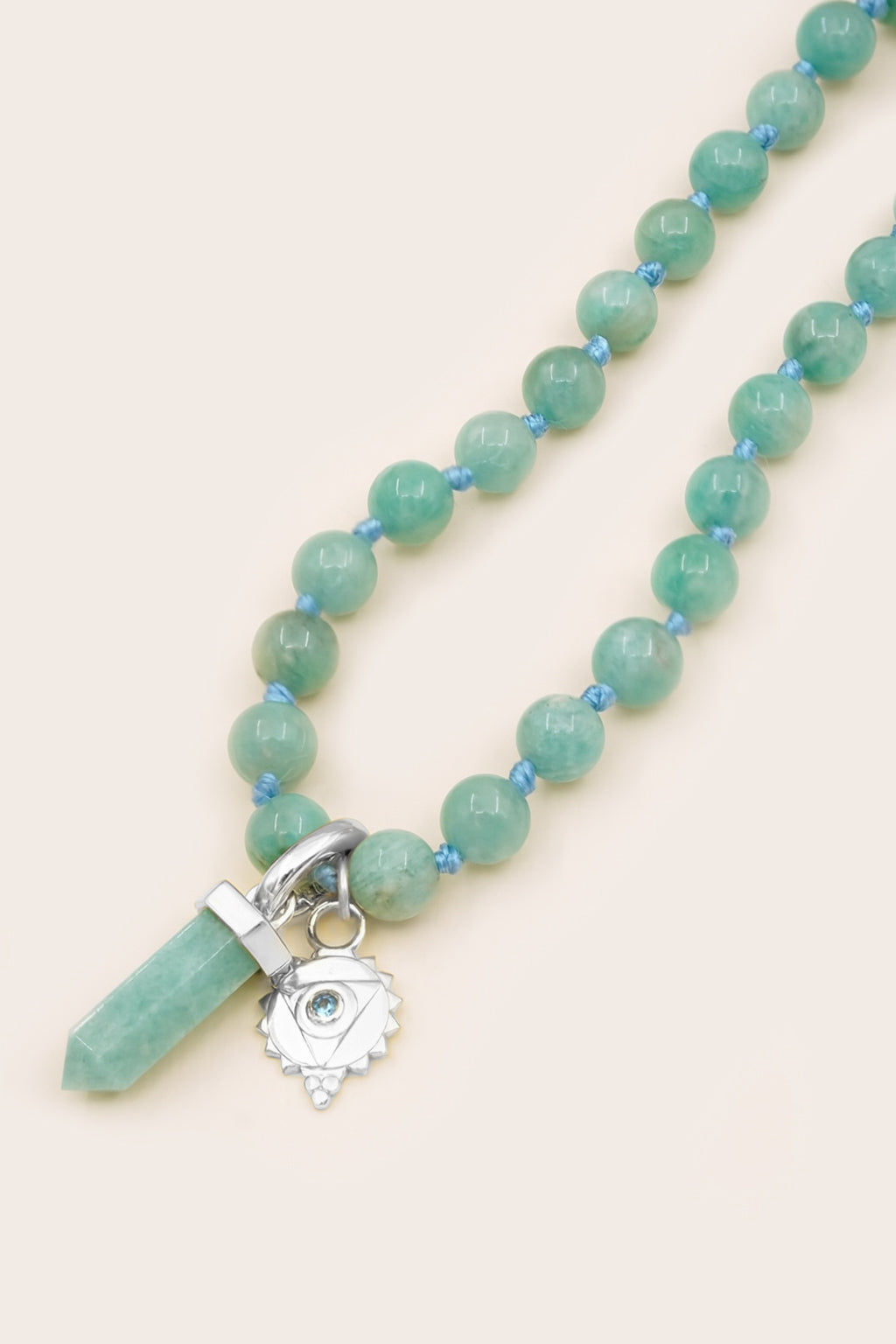 Throat Chakra Mala Necklace - Silver