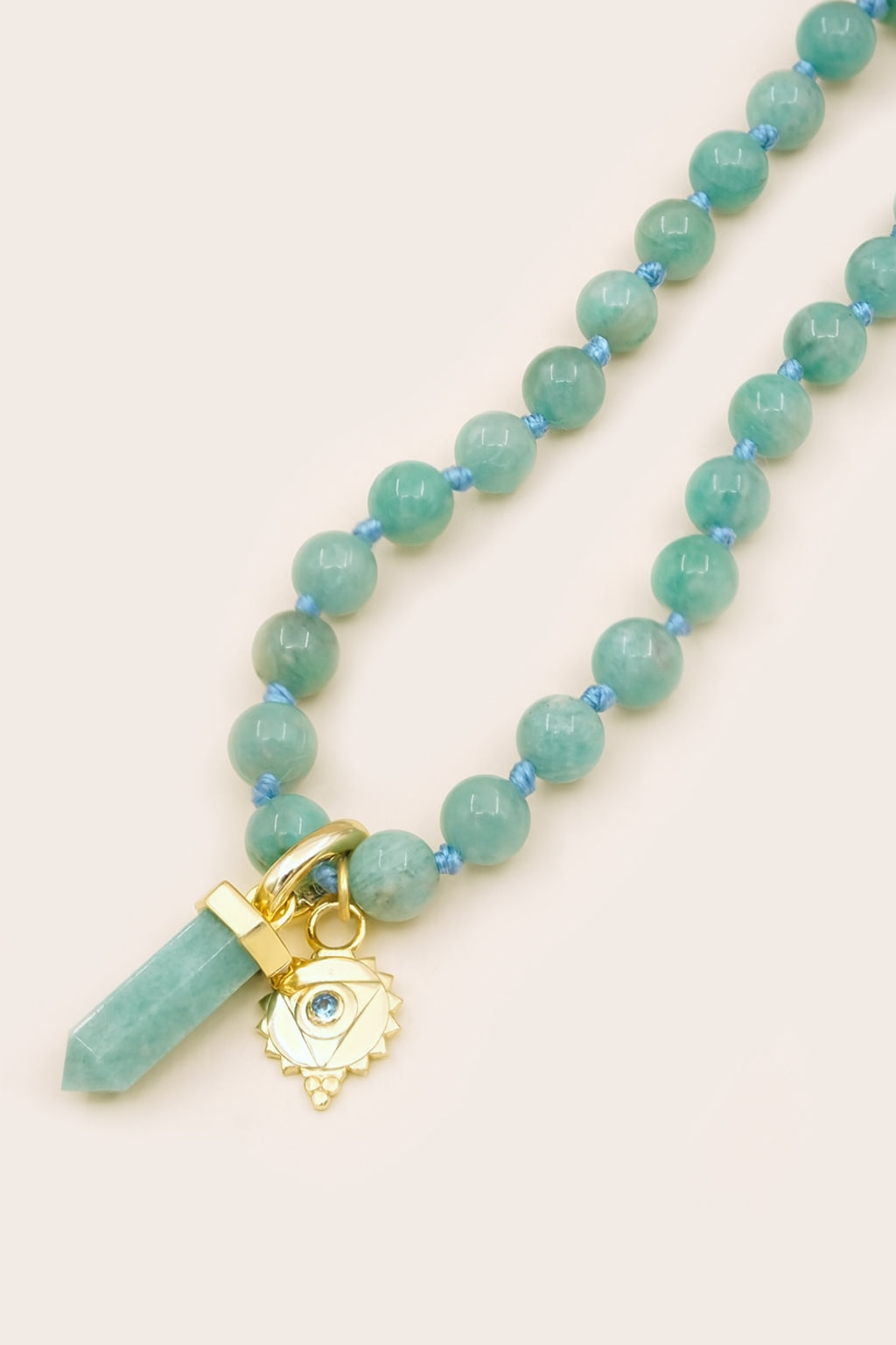 Throat Chakra Mala Necklace - Gold