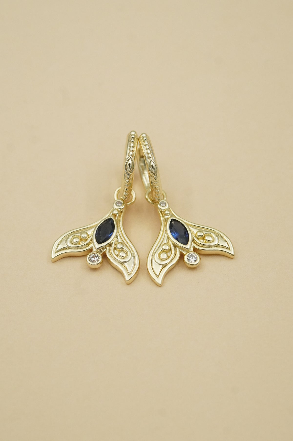 Gold Spirit Whale Earrings