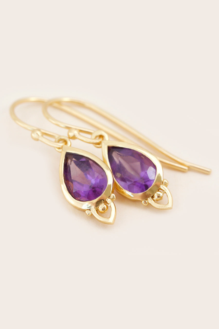 Crown Chakra Purple Amethyst Gold Earrings Jewellery NZ