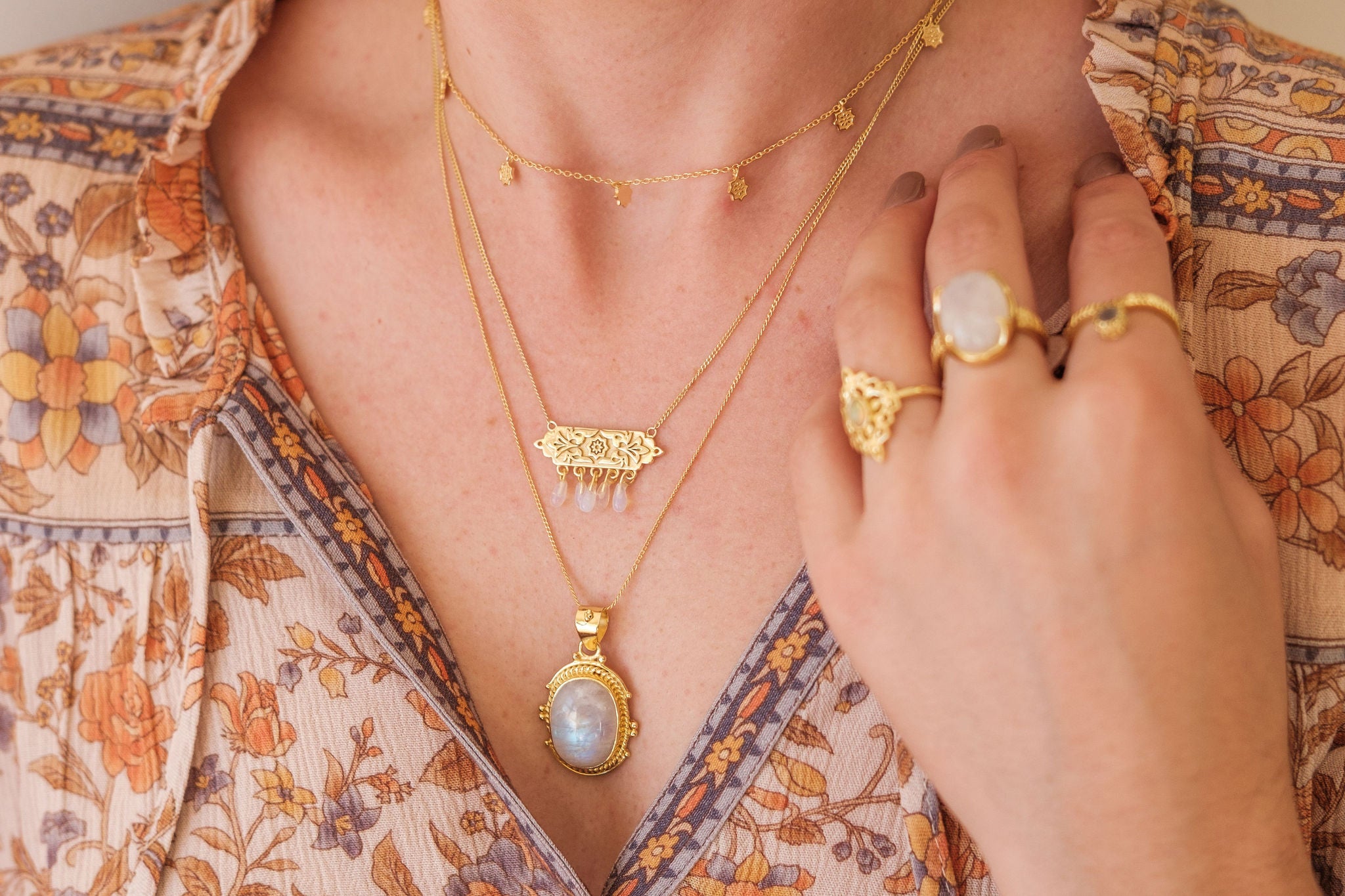 Layered gold Necklaces NZ Jewellery