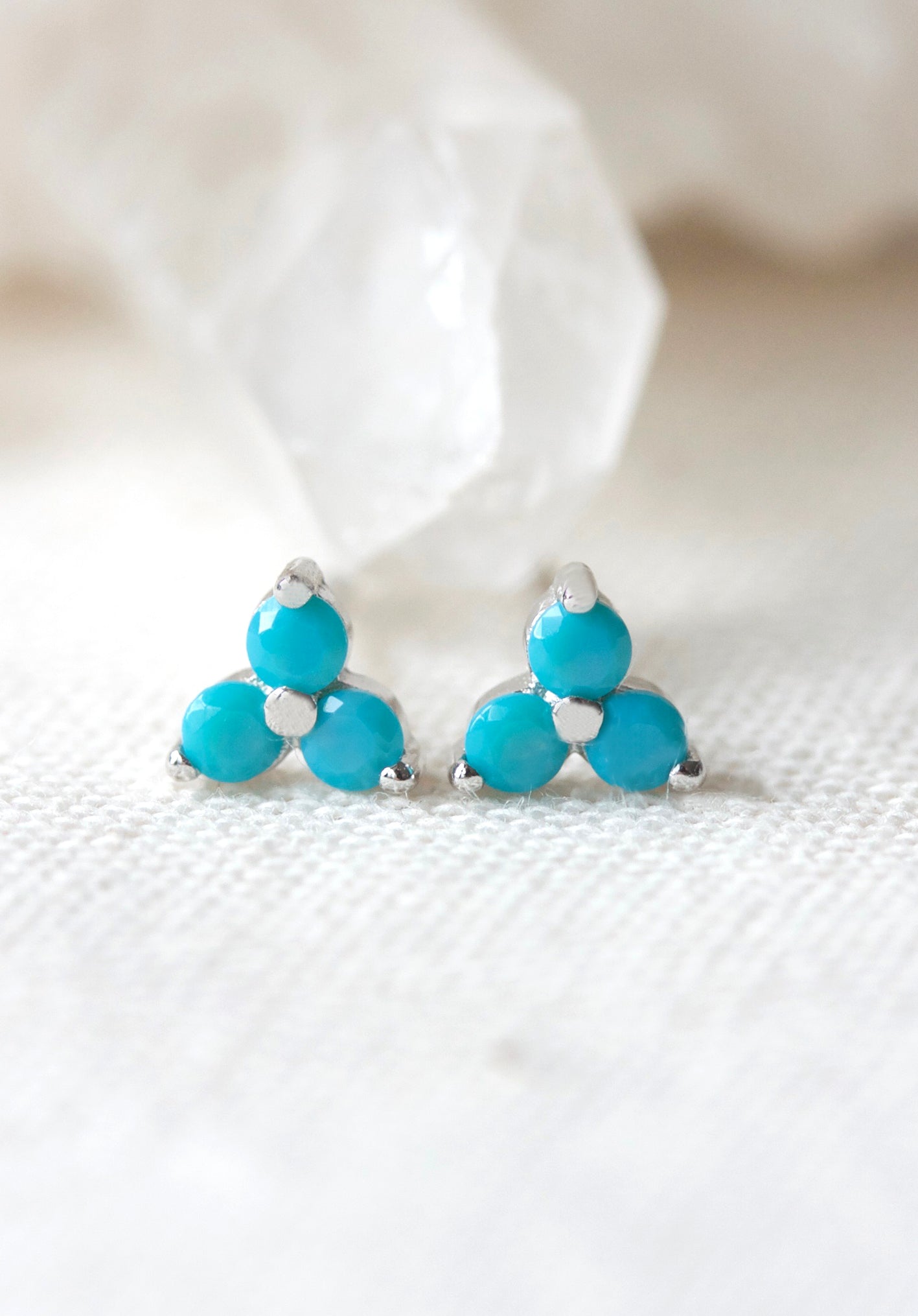 December Turquoise Birthstone Stud Earrings