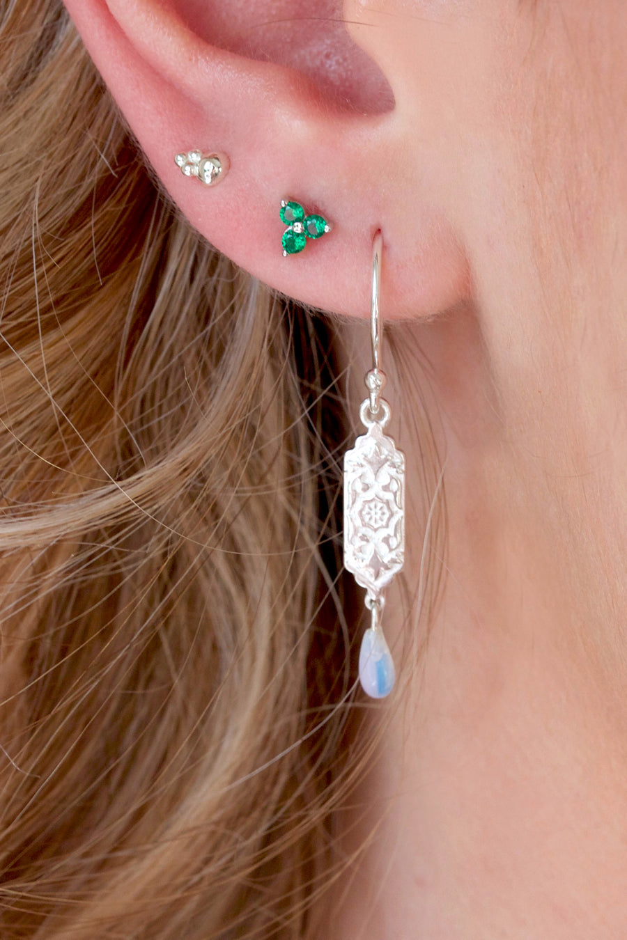May Birthstone Stud Earring Emerald Jewellery