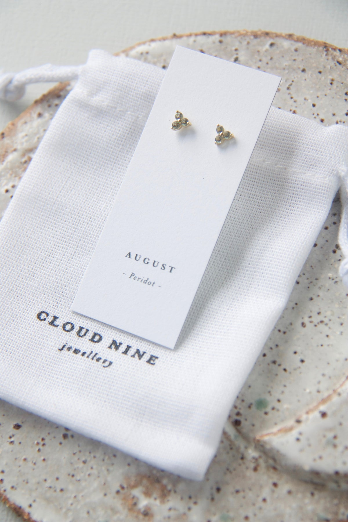 Gold Birthstone Studs - August/Peridot