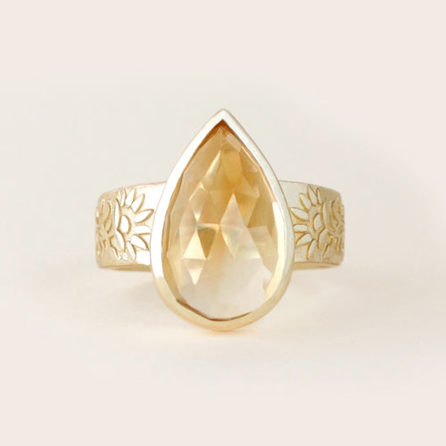 Citrine Yellow Gemstone Birthstone Ring for November