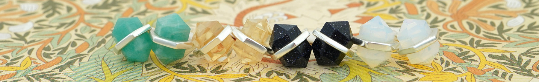 Crystal Gemstone Stud Earrings