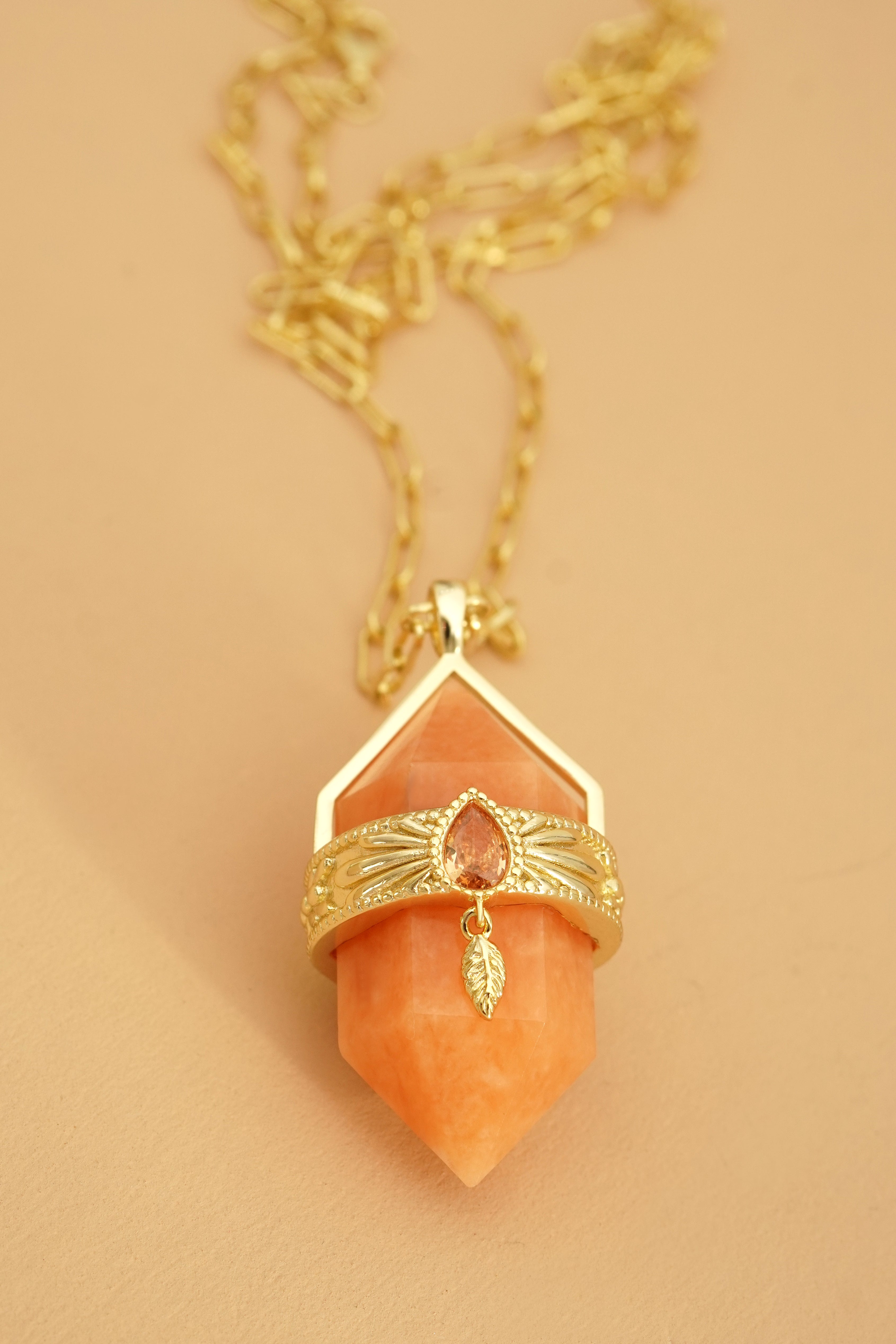 Trust The Path Feather Necklace - Gold