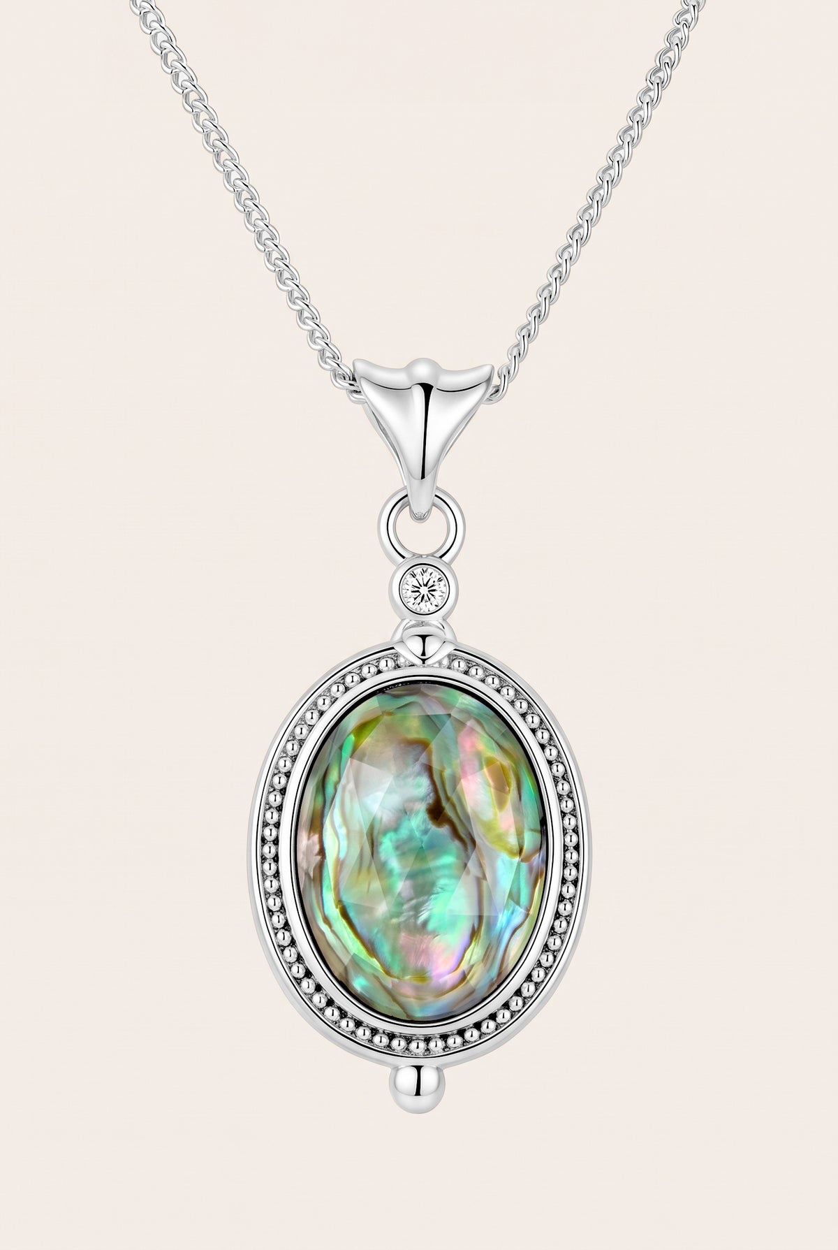 Silver Hidden Light Pāua Necklace