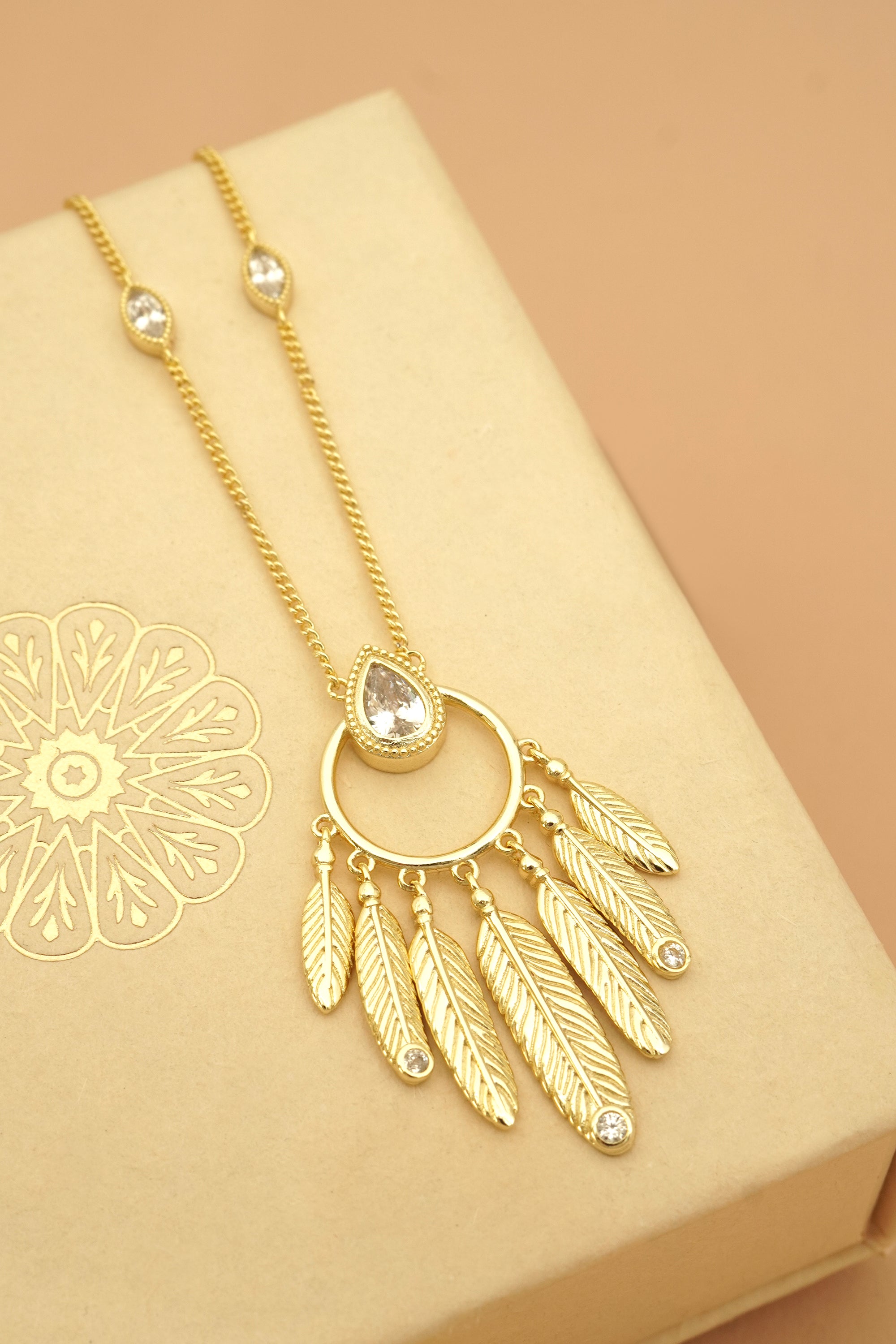 Dream Catcher Necklace - Gold