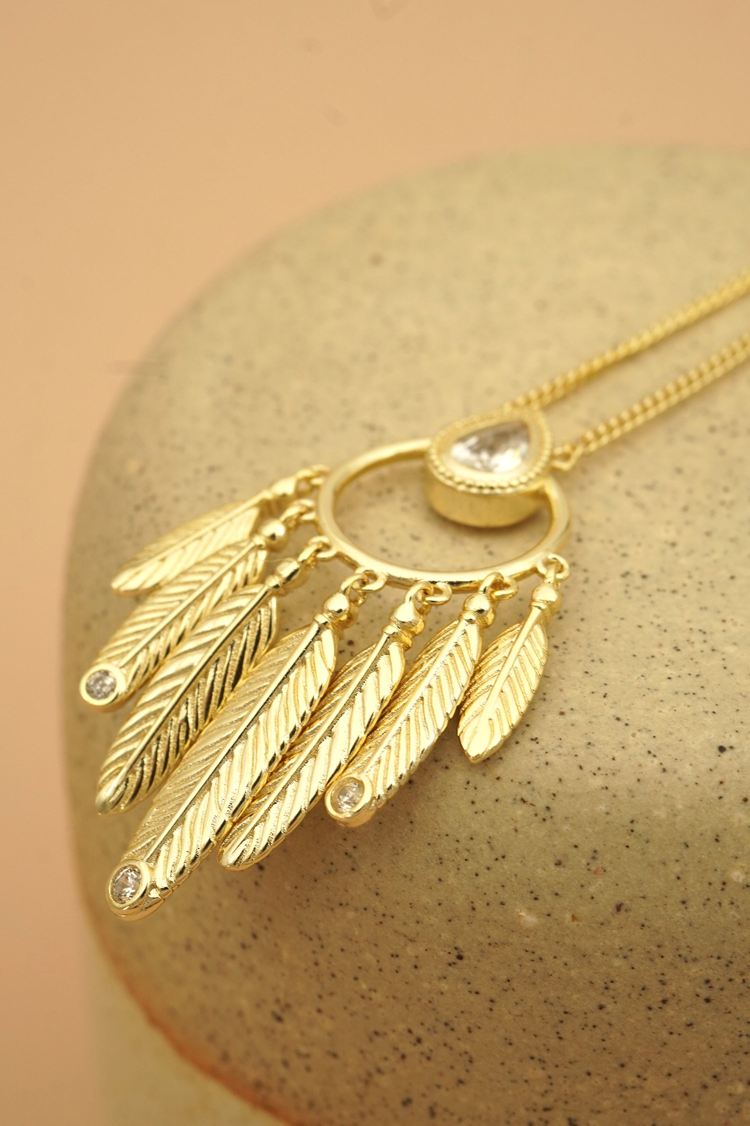 Dream Catcher Necklace - Gold