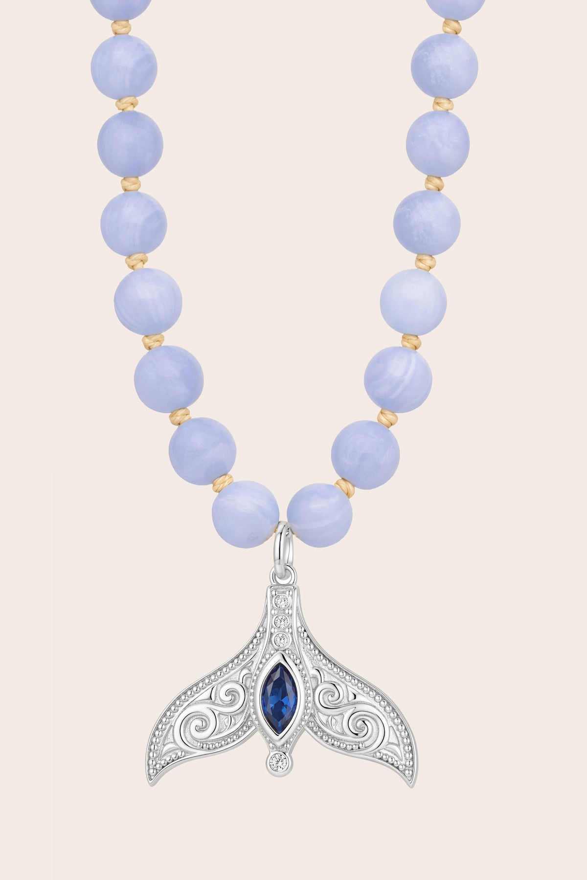 Silver Spirit Whale Mala Necklace