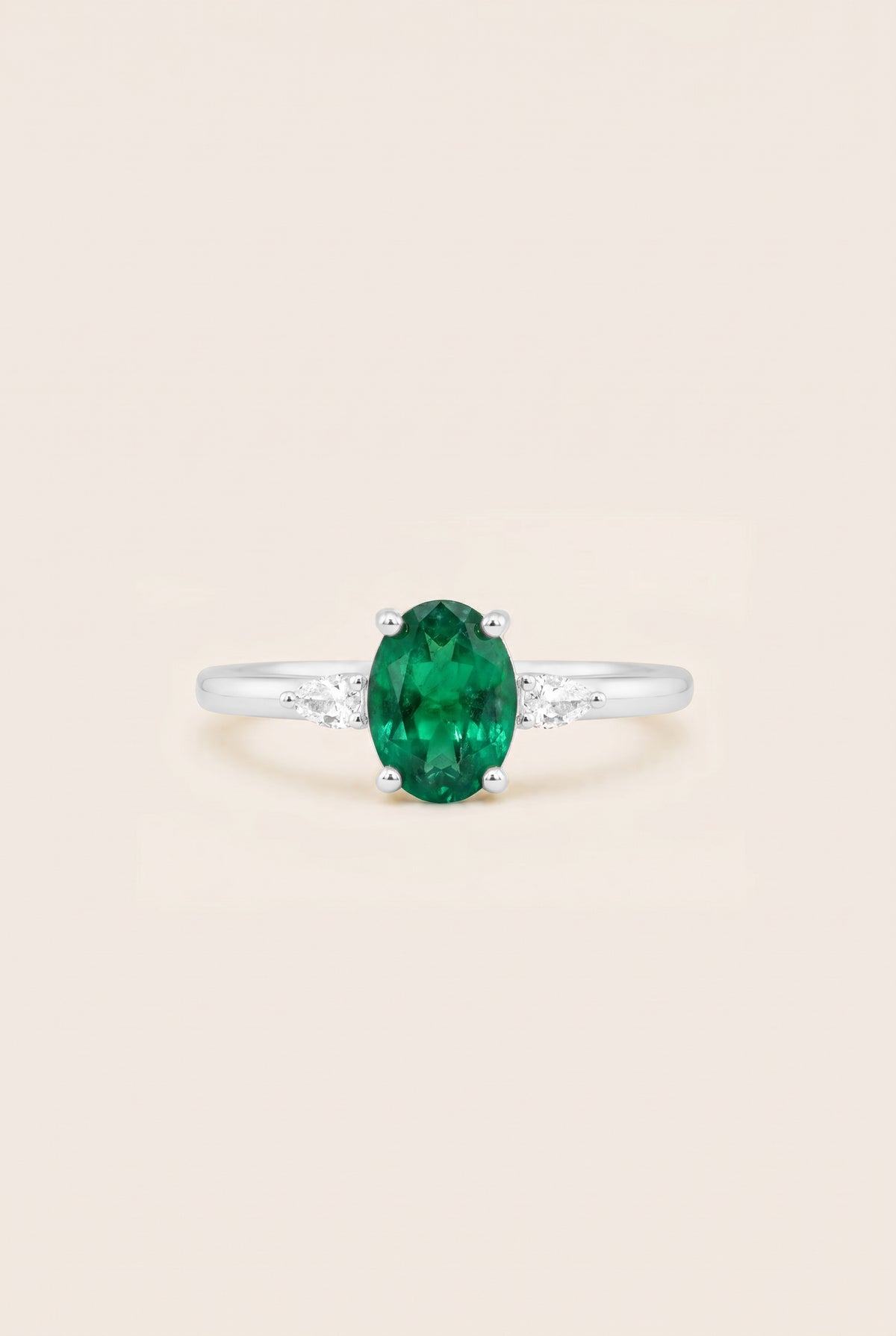 May Birthstone Ring - Silver