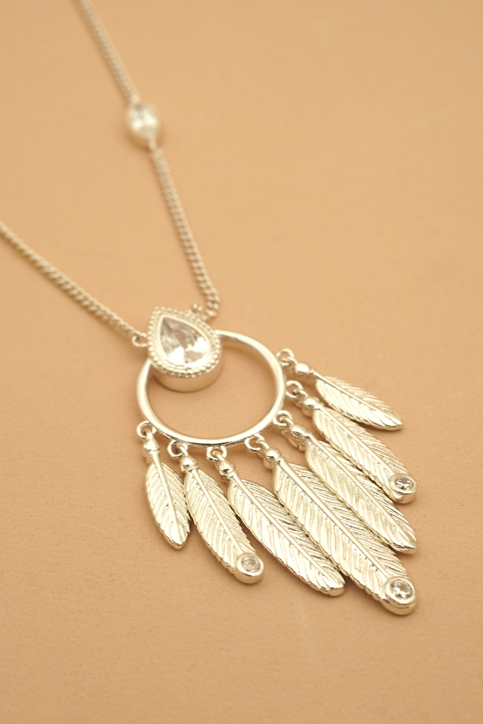 Dream Catcher Necklace - Silver