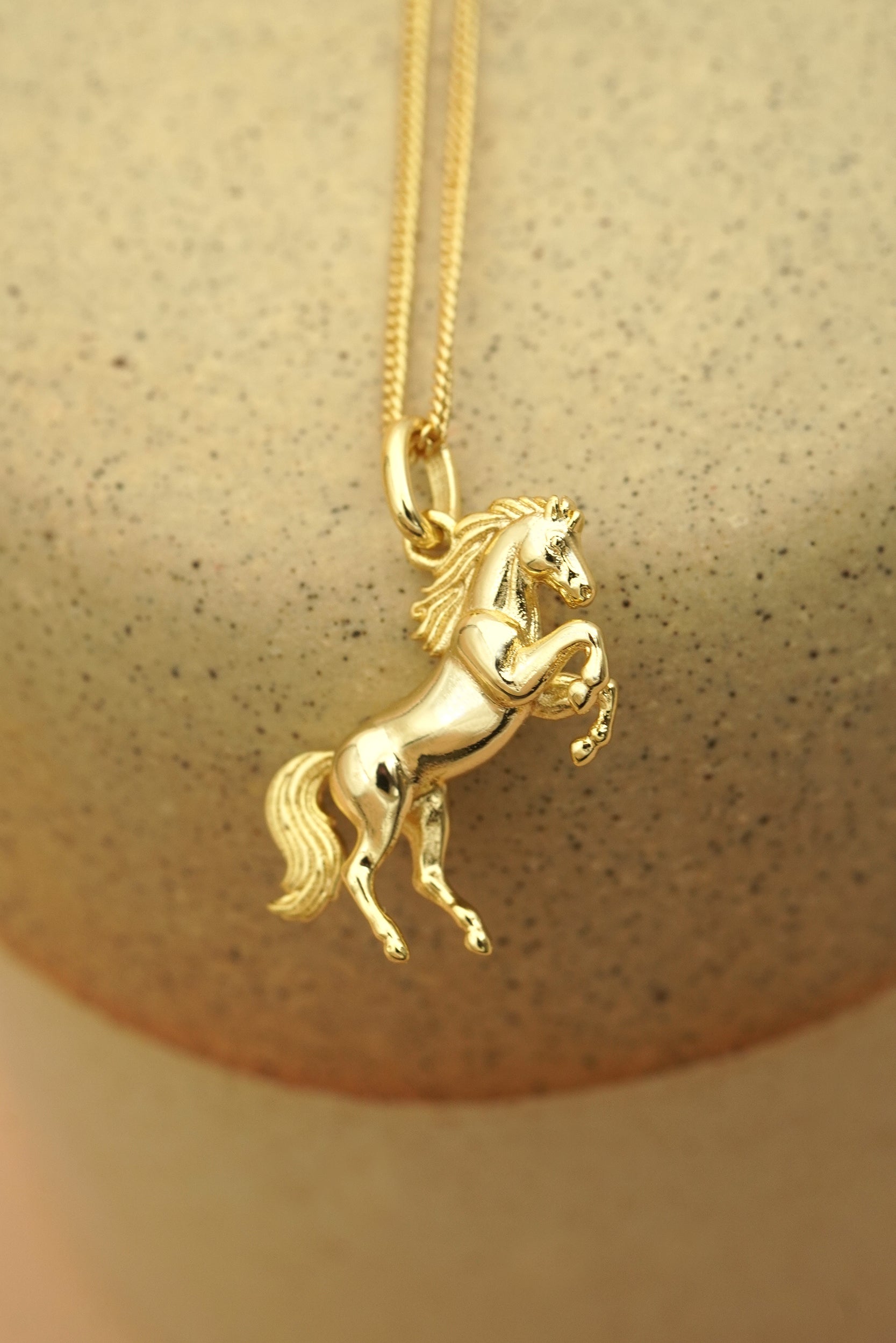 Stand Strong Horse Necklace - Gold