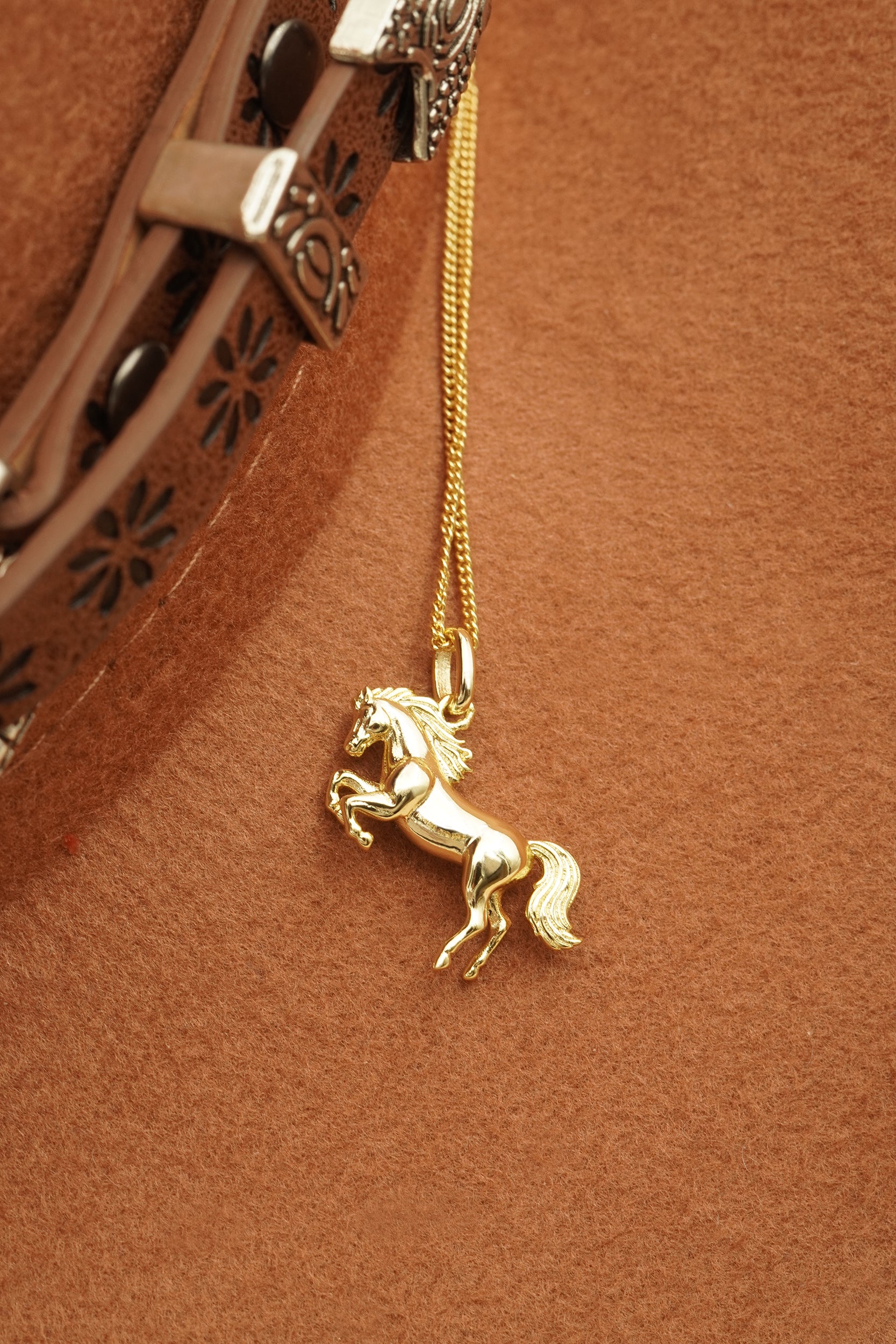 Stand Strong Horse Necklace - Gold