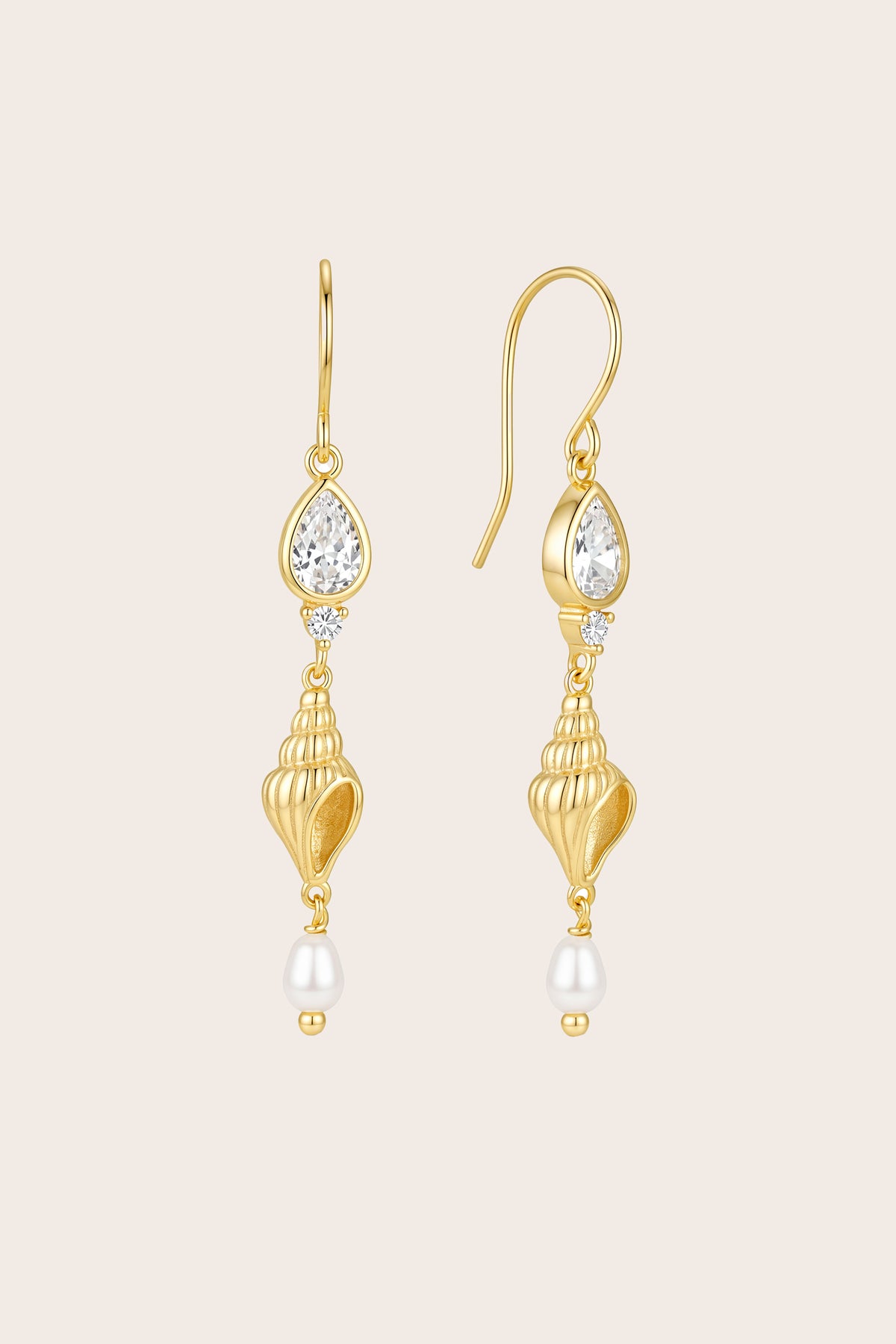 Gold Sea Goddess Earrings