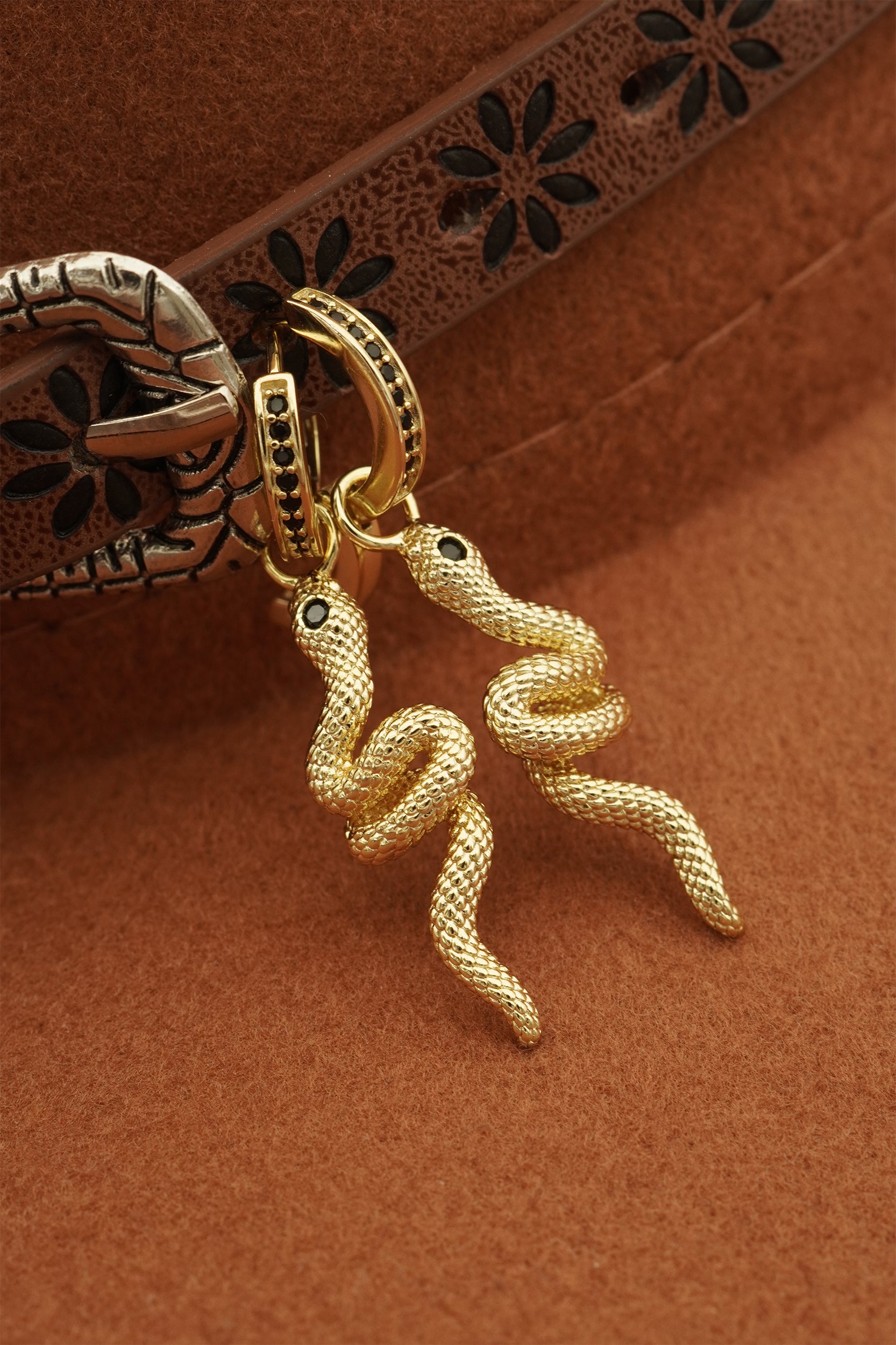 Sacred Serpent Hoops - Gold