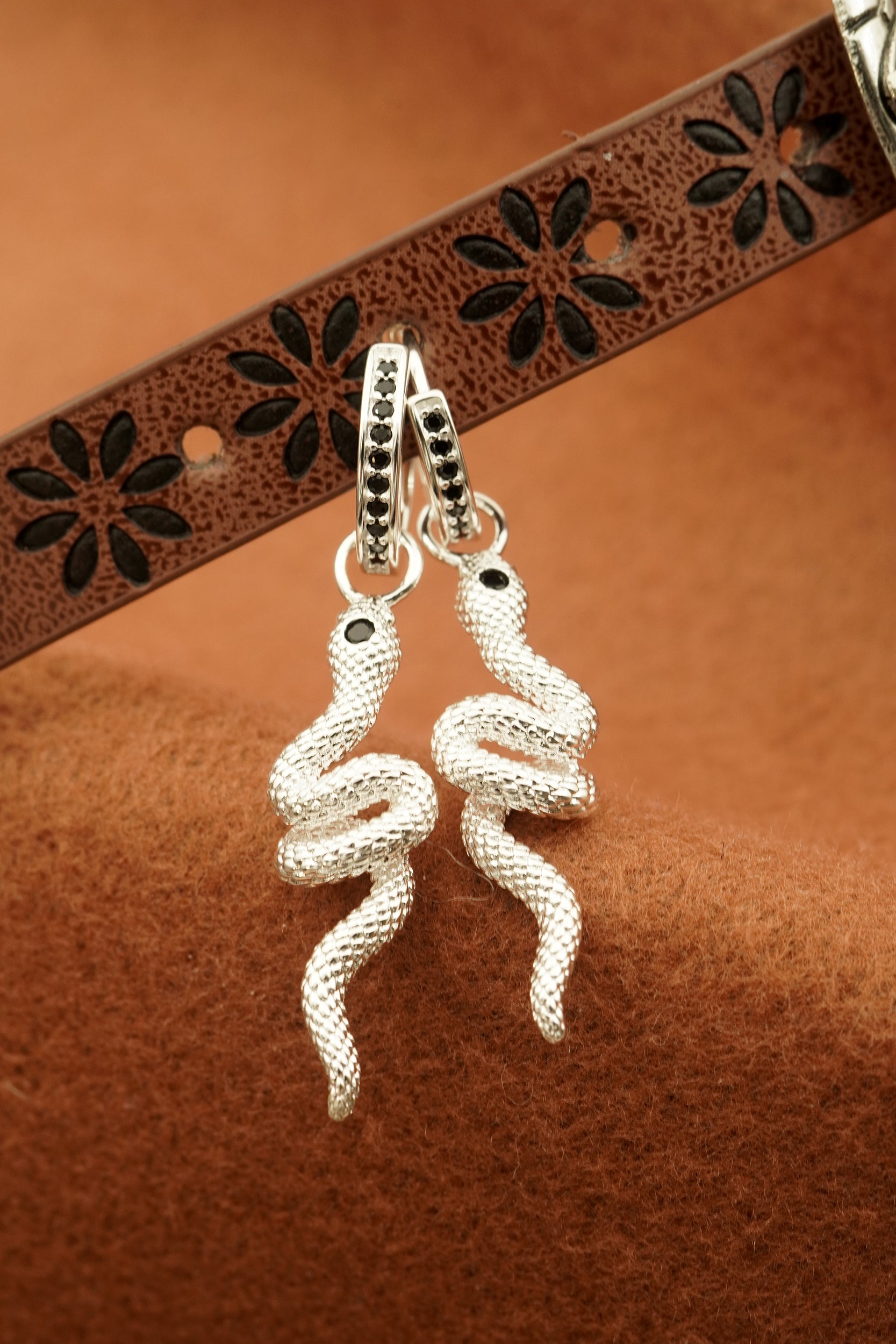 Sacred Serpent Hoops -Silver