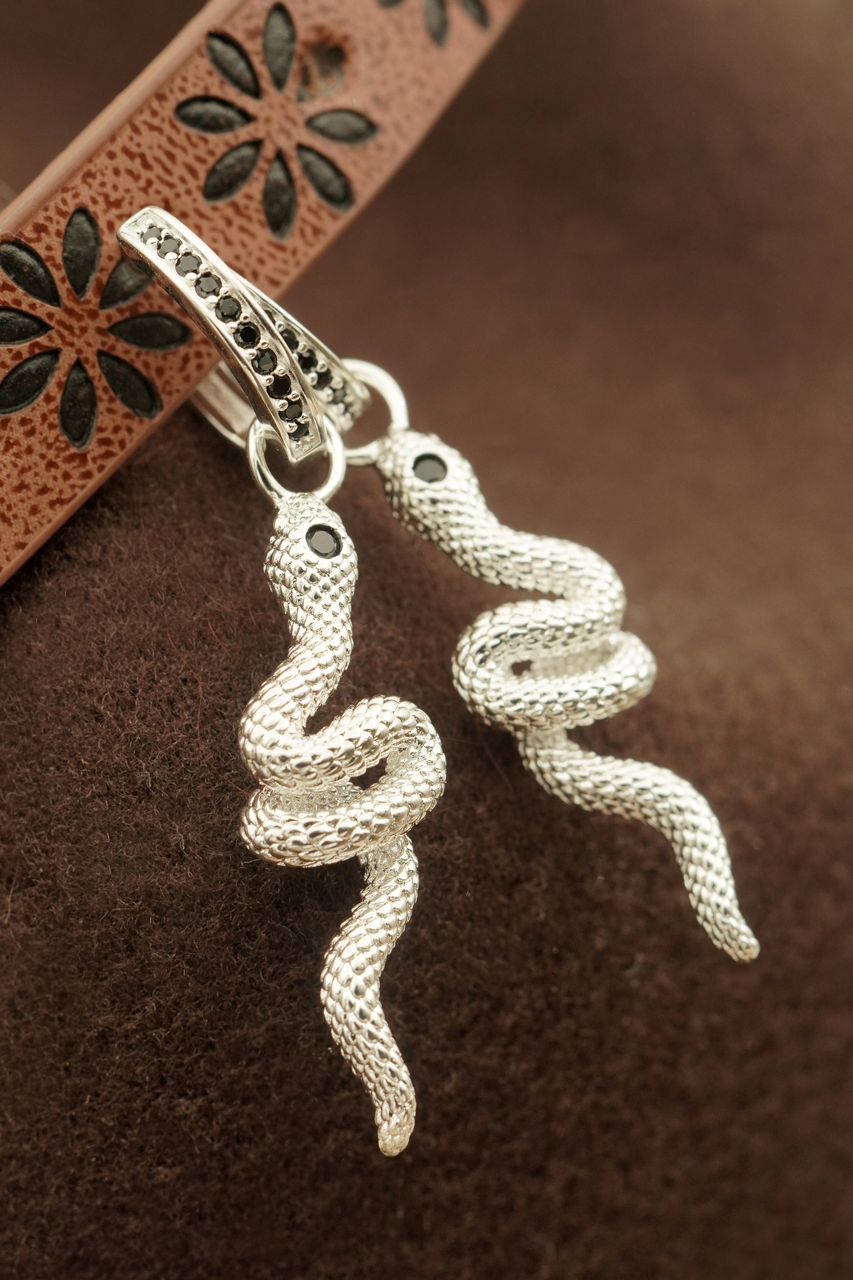 Sacred Serpent Hoops -Silver