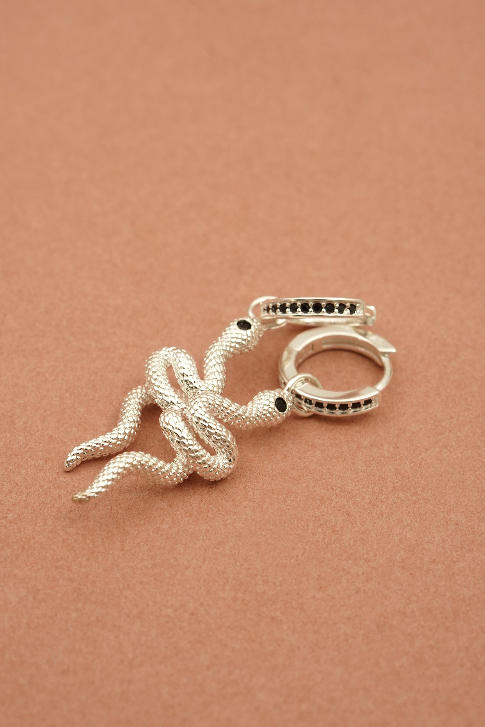 Sacred Serpent Hoops -Silver
