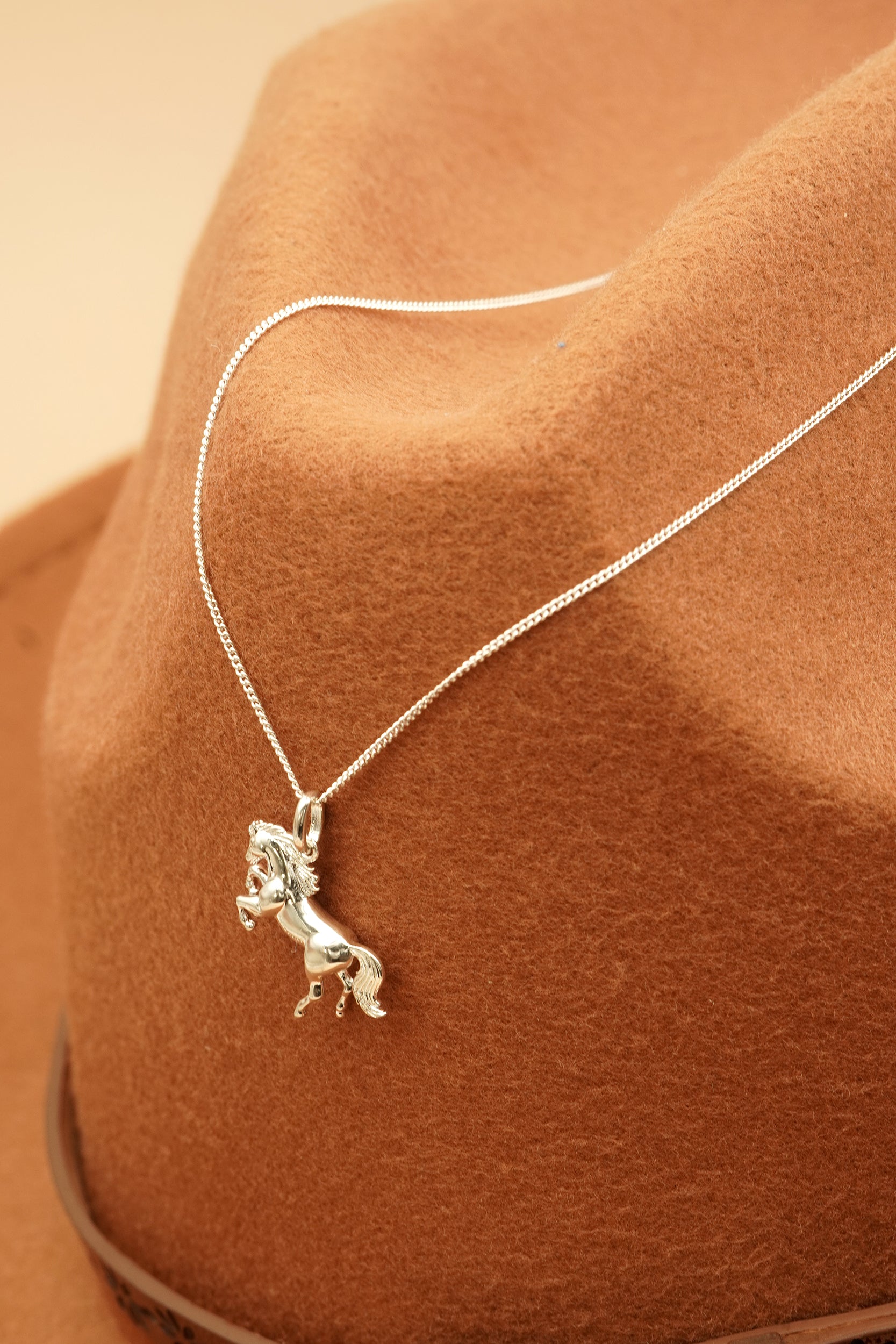 Stand Strong Horse Necklace - Silver