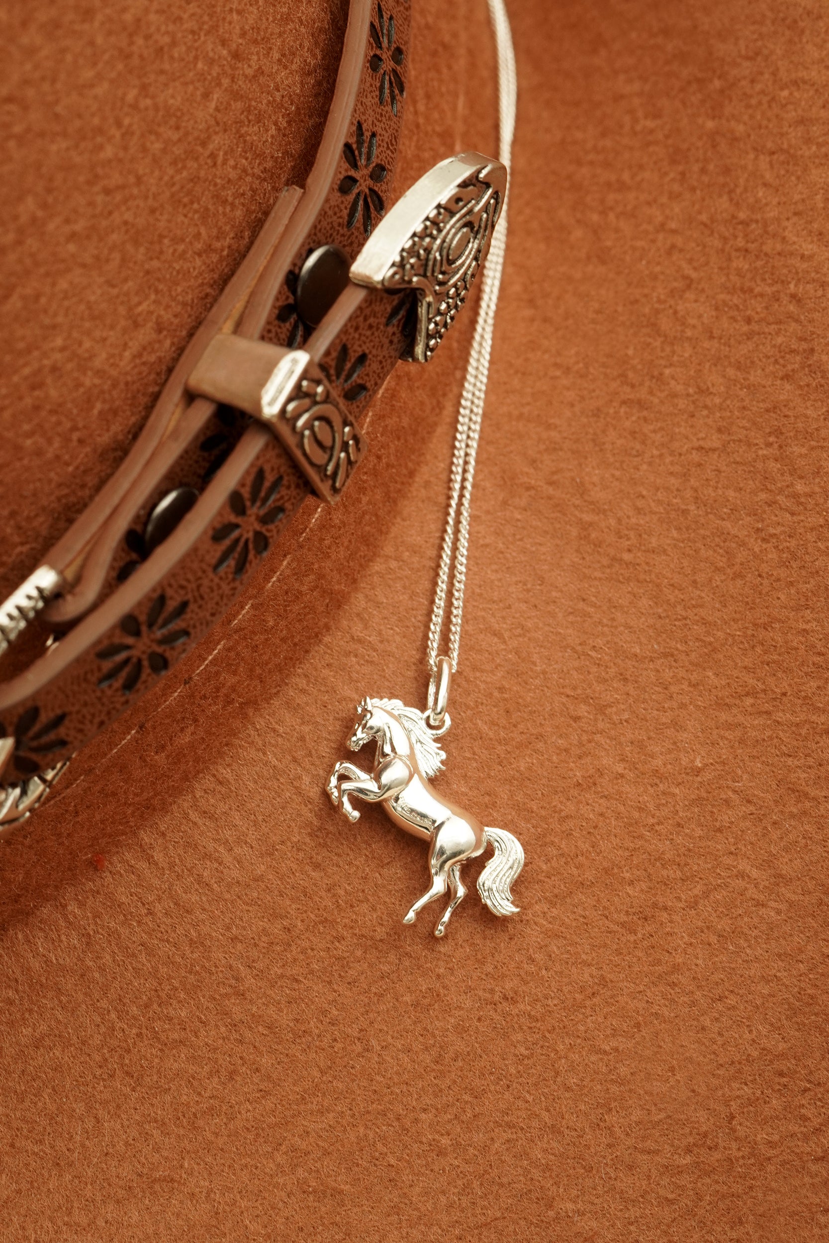 Stand Strong Horse Necklace - Silver
