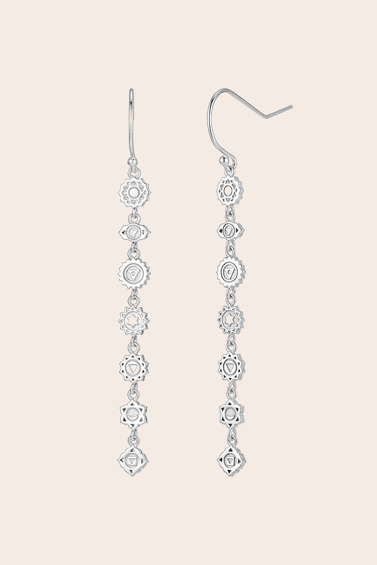 Seven Chakras Earrings Silver