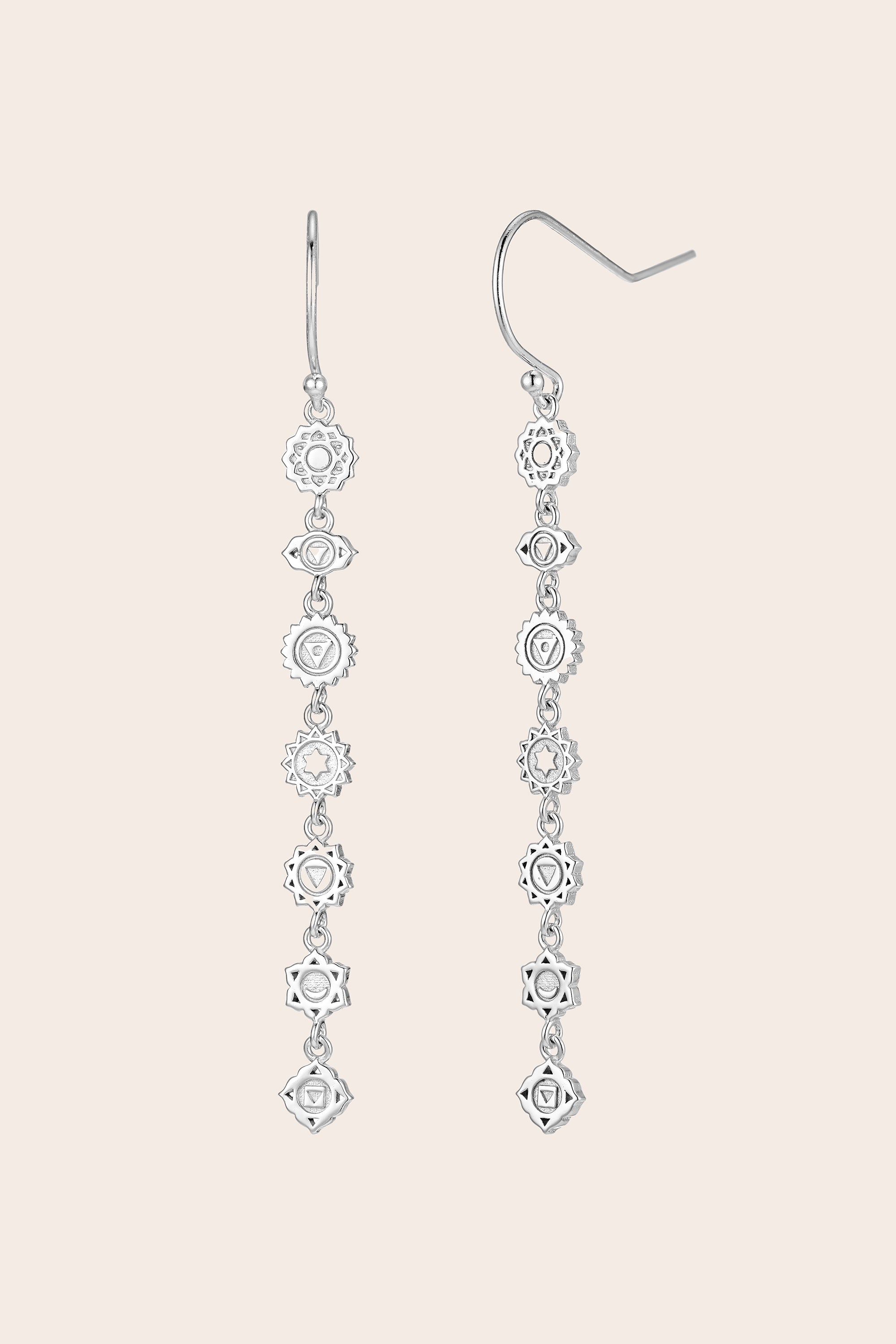 Seven Chakras Earrings Silver