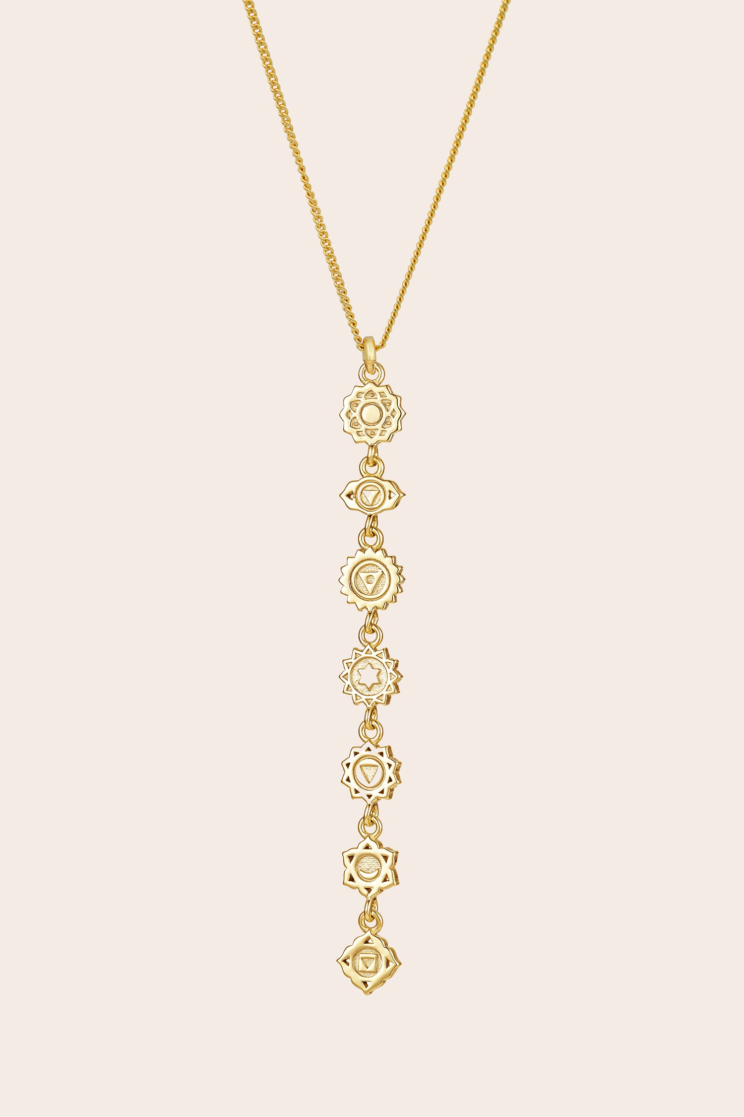 Seven Chakras Necklace Gold