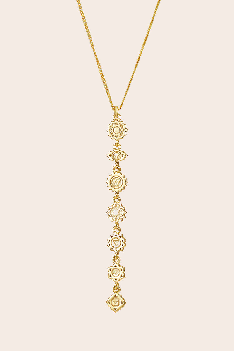 Seven Chakras Necklace Gold