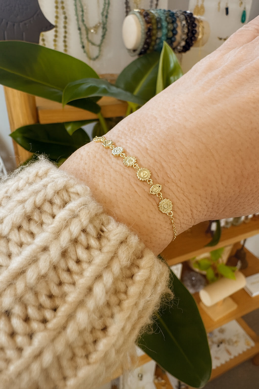 Seven Chakras Bracelet - Gold
