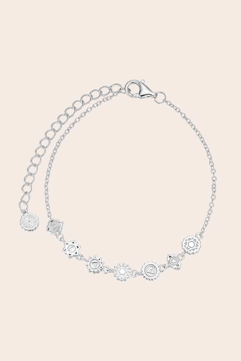 Seven Chakras Bracelet - Silver