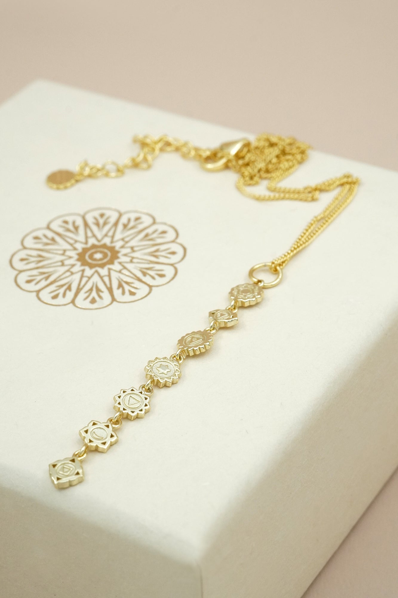 Seven Chakras Necklace Gold
