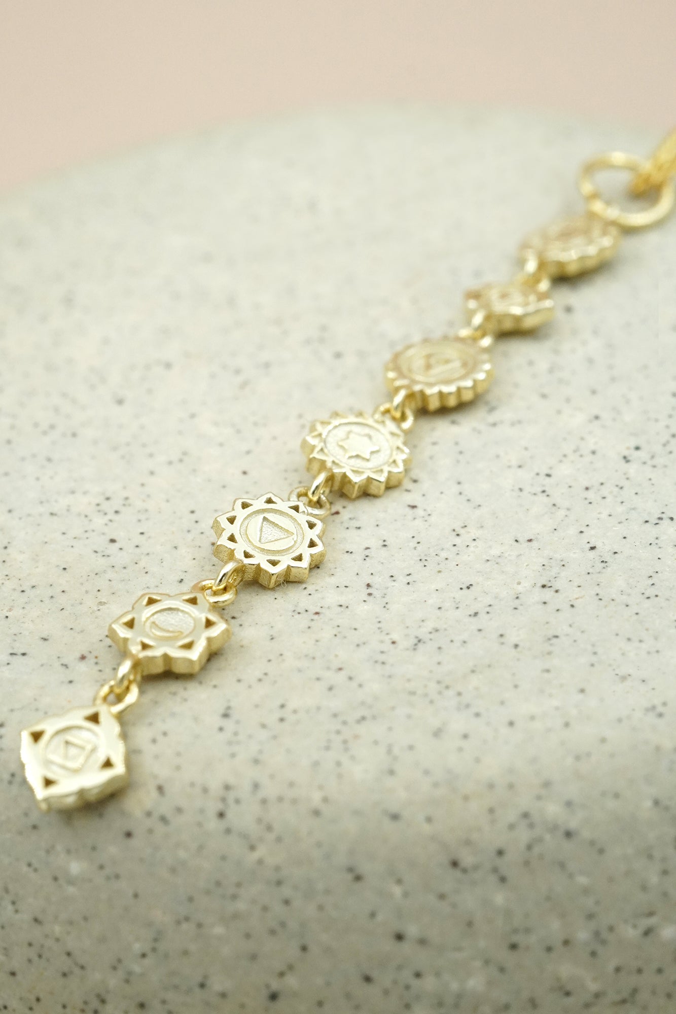 Seven Chakras Necklace Gold