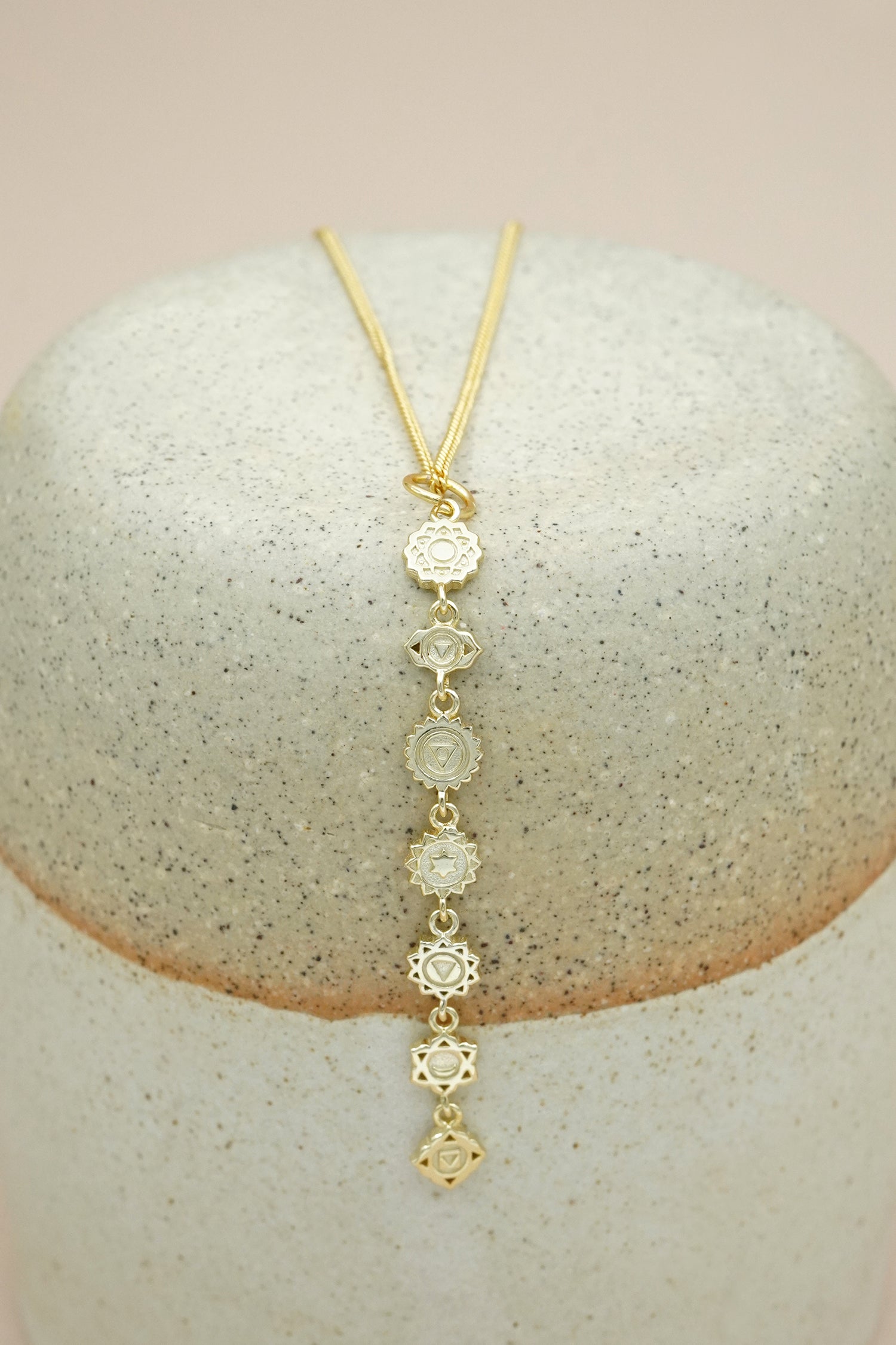 Seven Chakras Necklace Gold