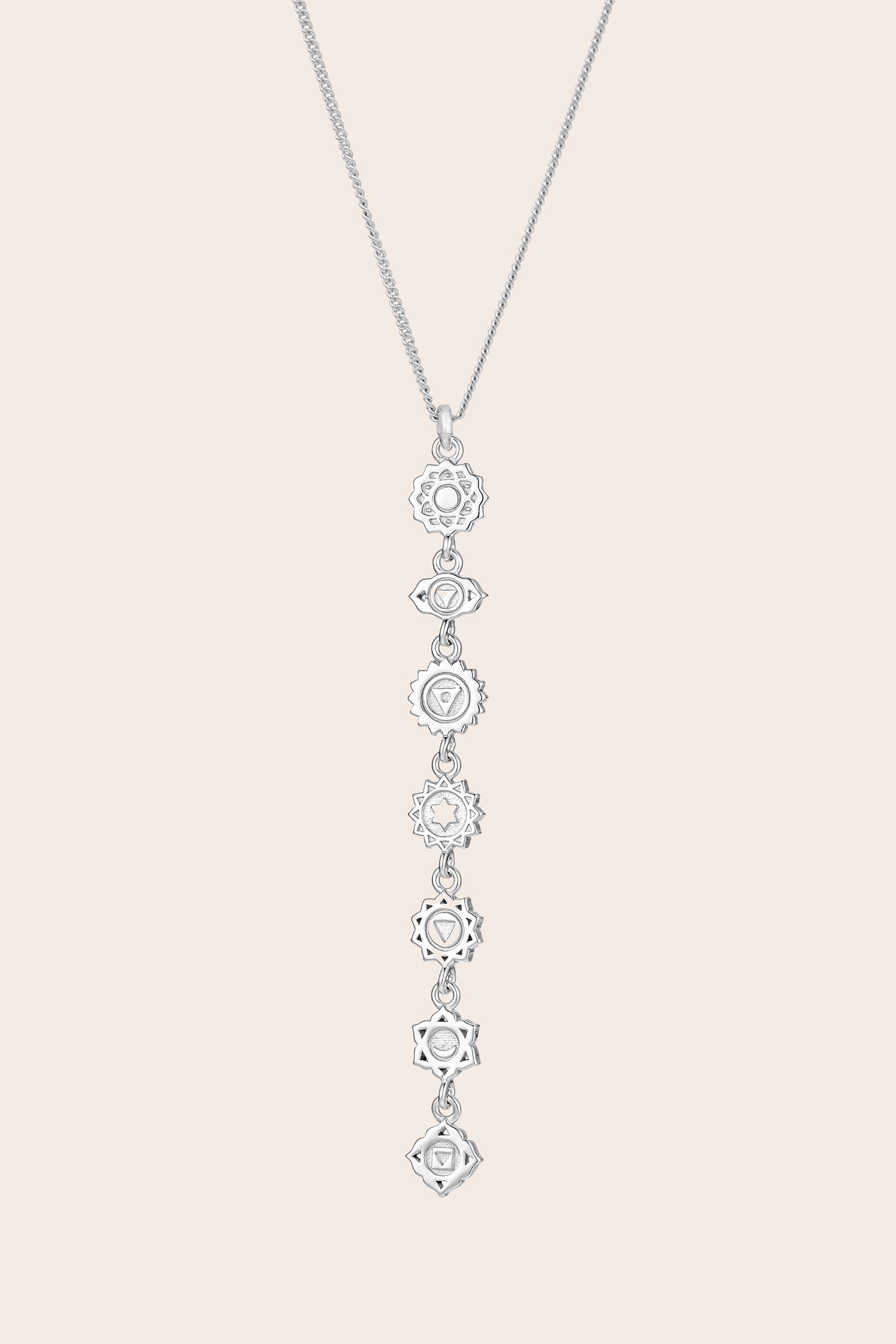 Seven Chakras Necklace Silver