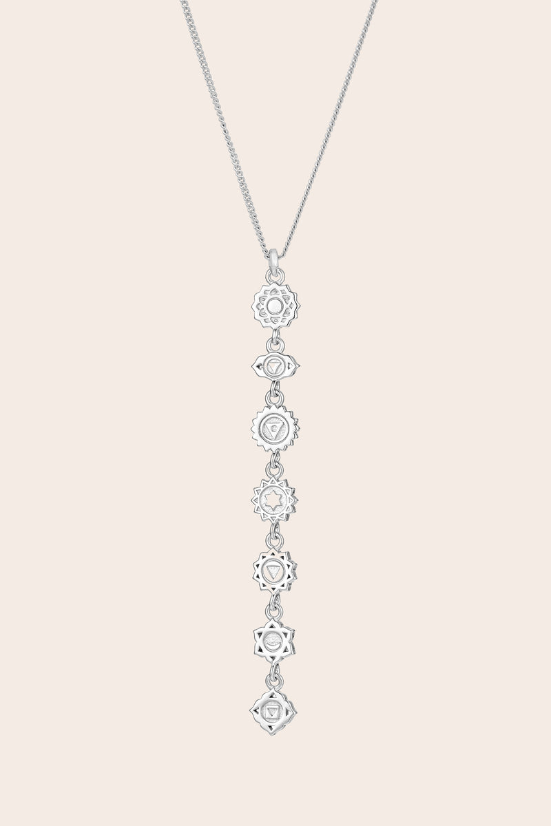 Seven Chakras Necklace Silver