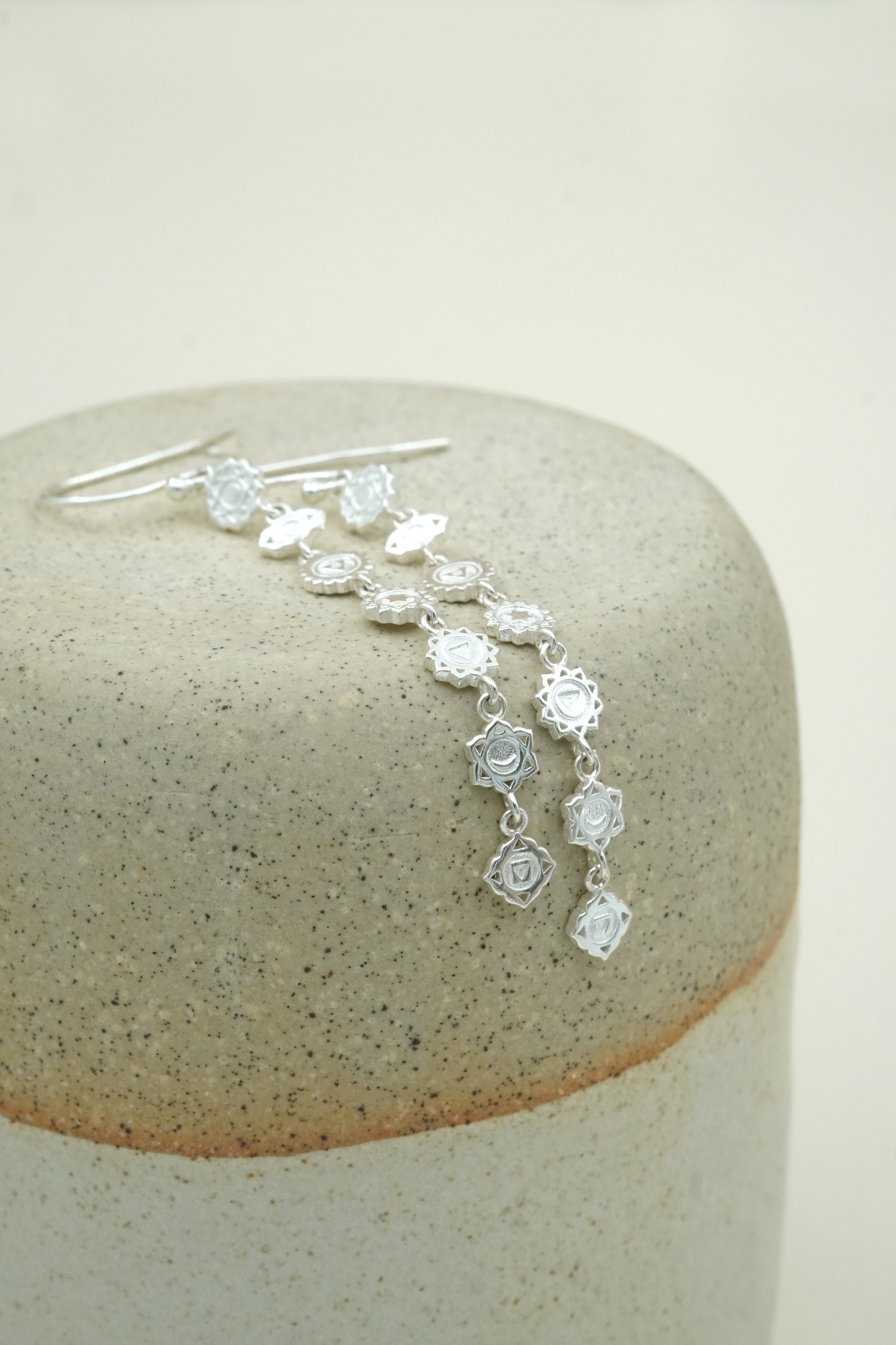 Seven Chakras Earrings Silver