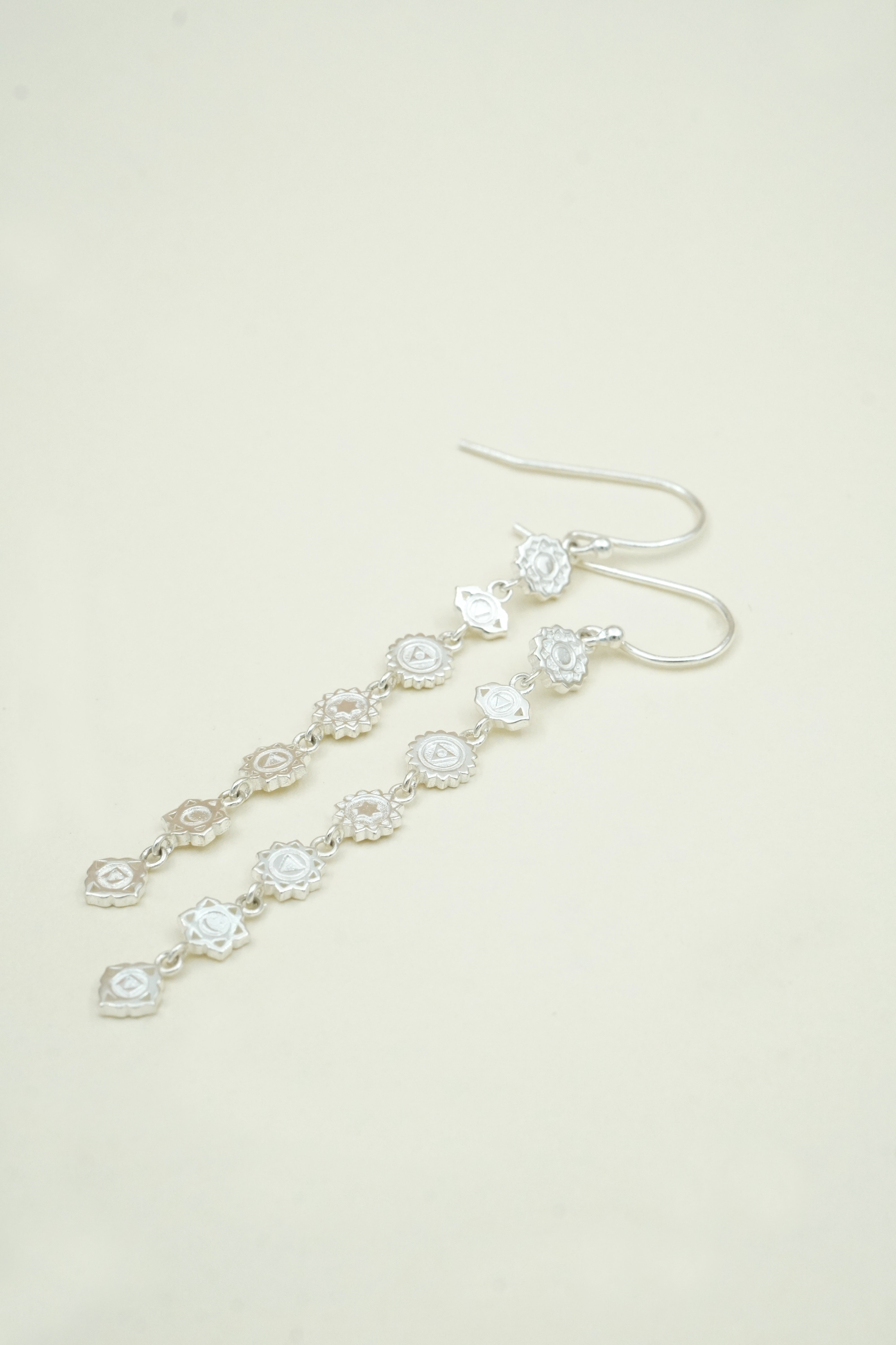 Seven Chakras Earrings Silver