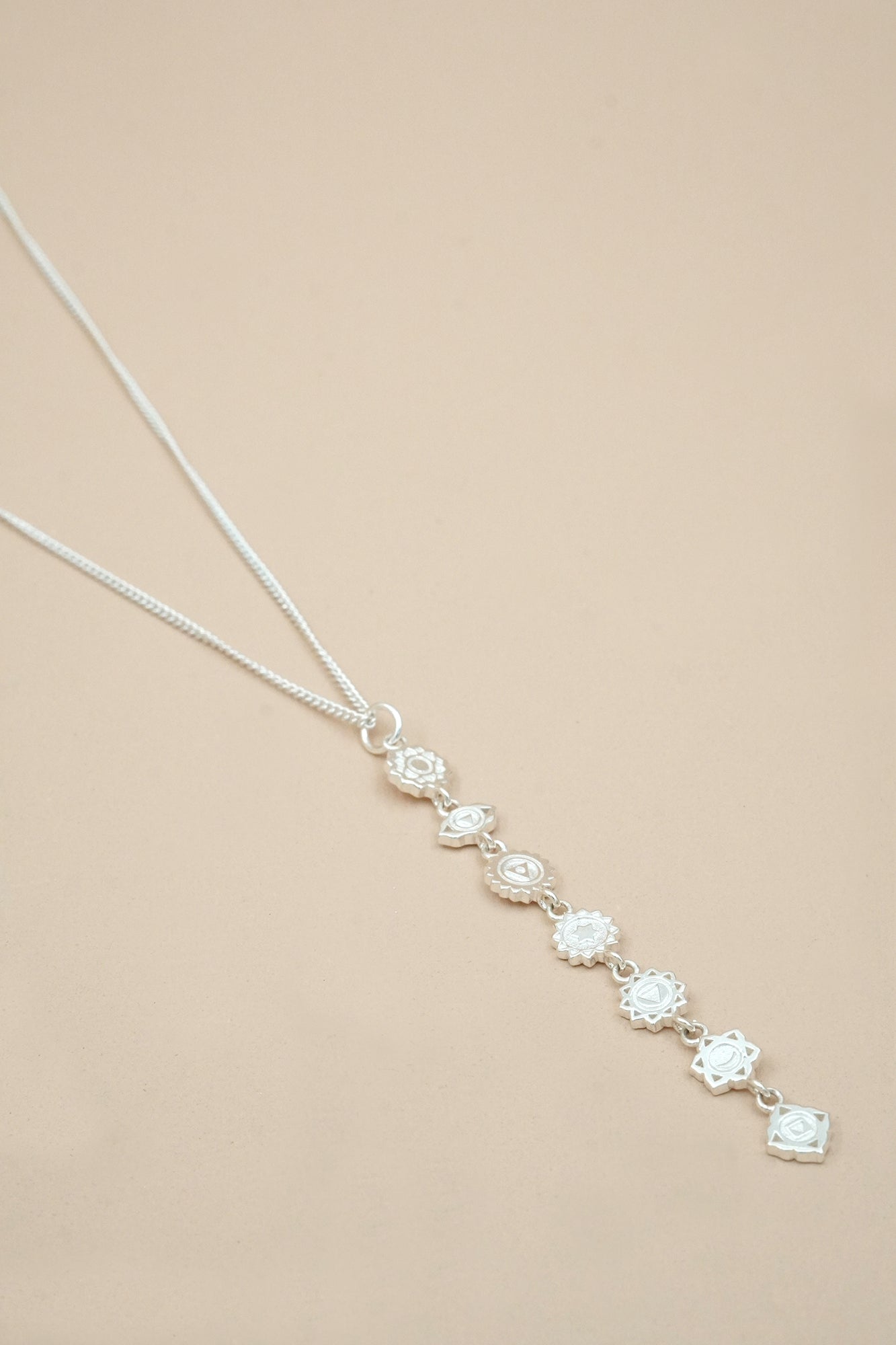 Seven Chakras Necklace Silver
