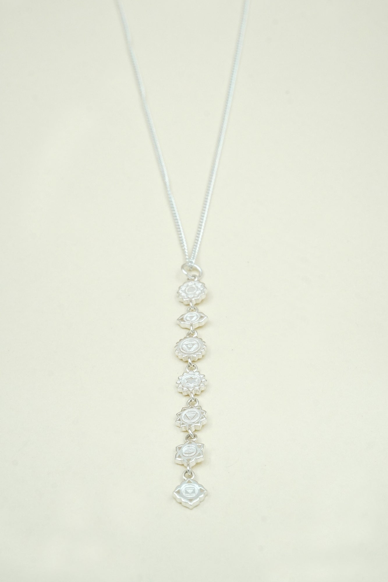 Seven Chakras Necklace Silver