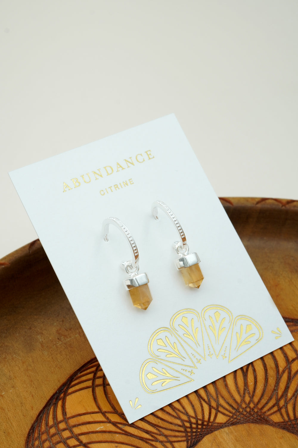 yellow citrine abundance crystal hoop earrings