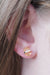 yellow citrine abundance crystal studs in silver
