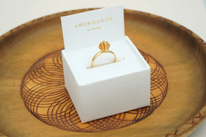 yellow citrine abundance crystal ring  in gold