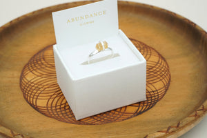 yellow citrine abundance crystal ring  in silver