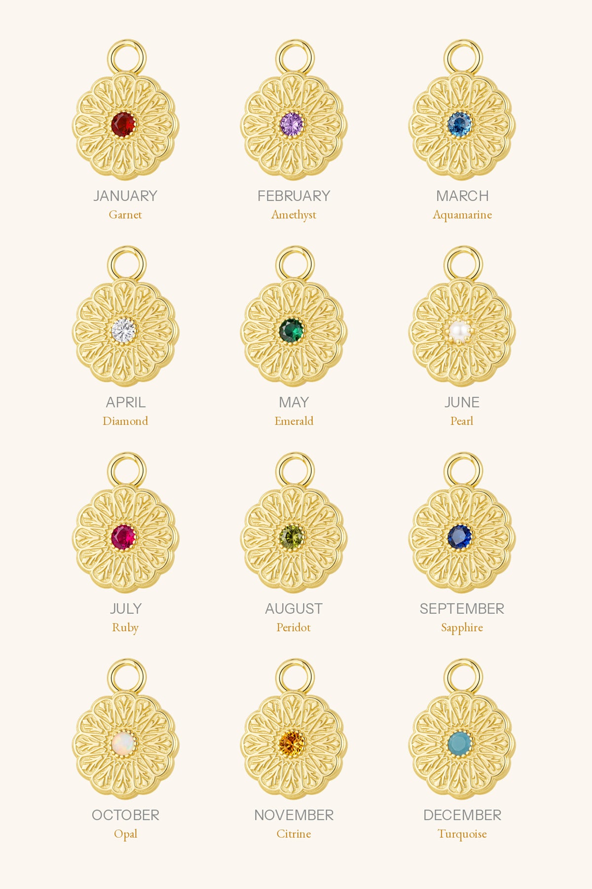 Gold Birthstone Necklace - July/Ruby
