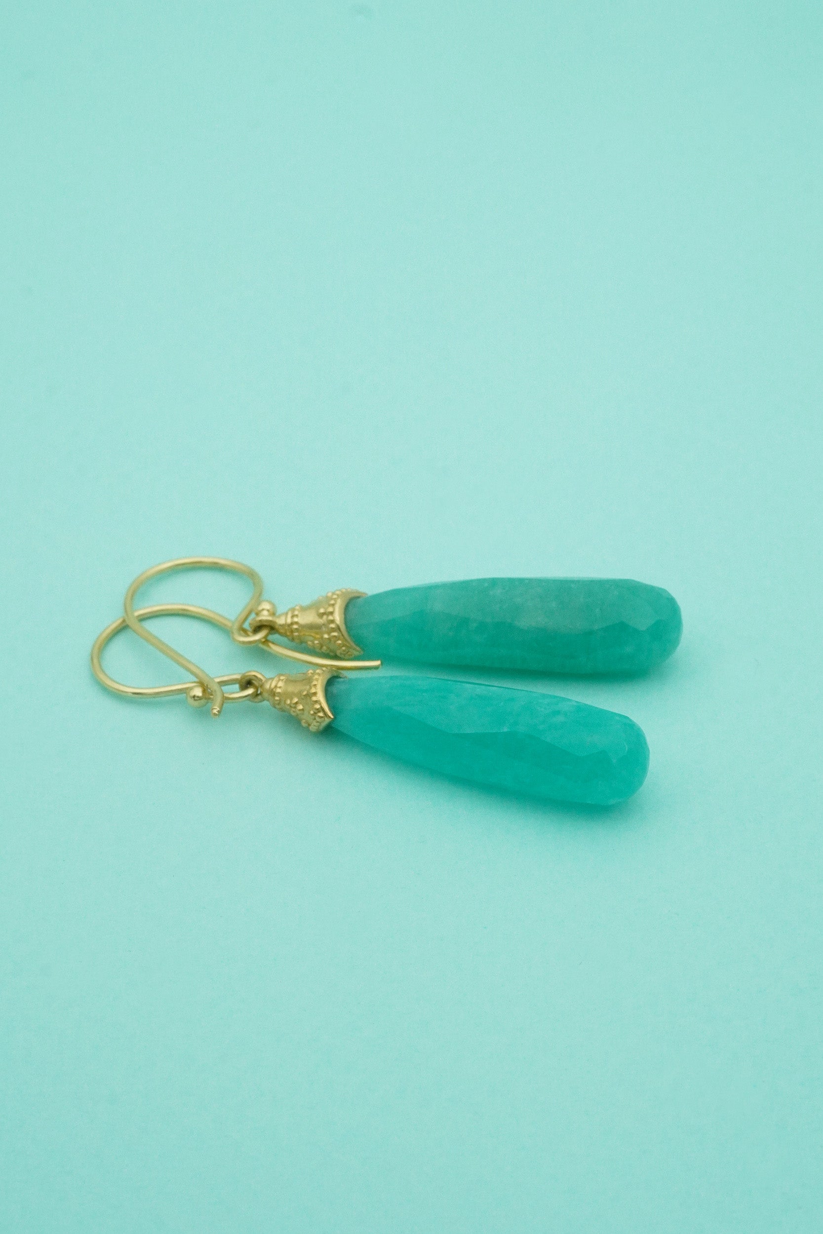 Amazonite Balance Earrings - Gold