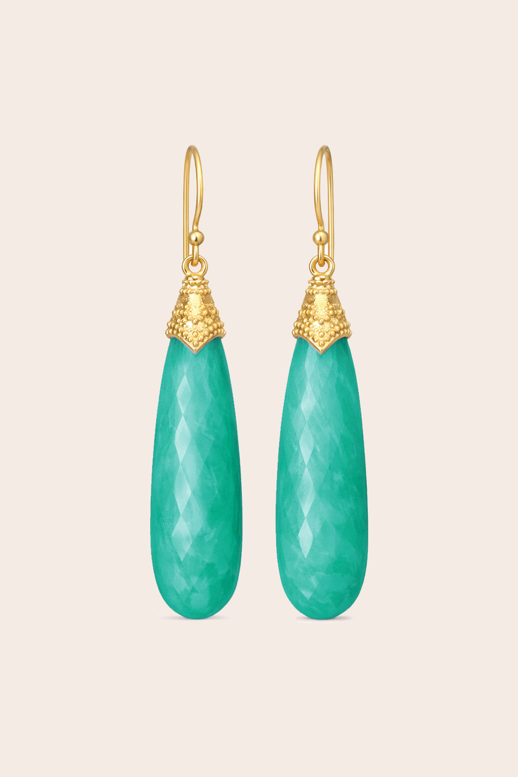 Amazonite Balance Earrings - Gold