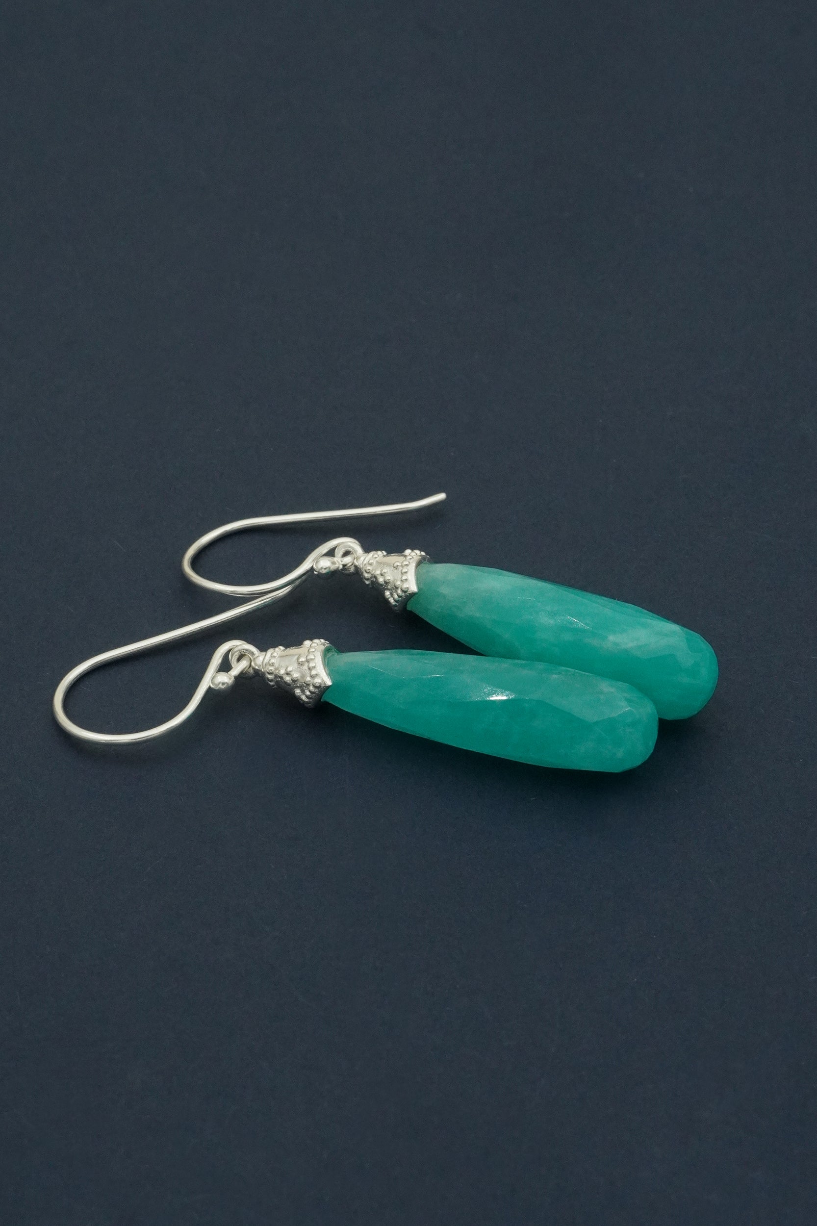 Amazonite Balance Earrings - Silver