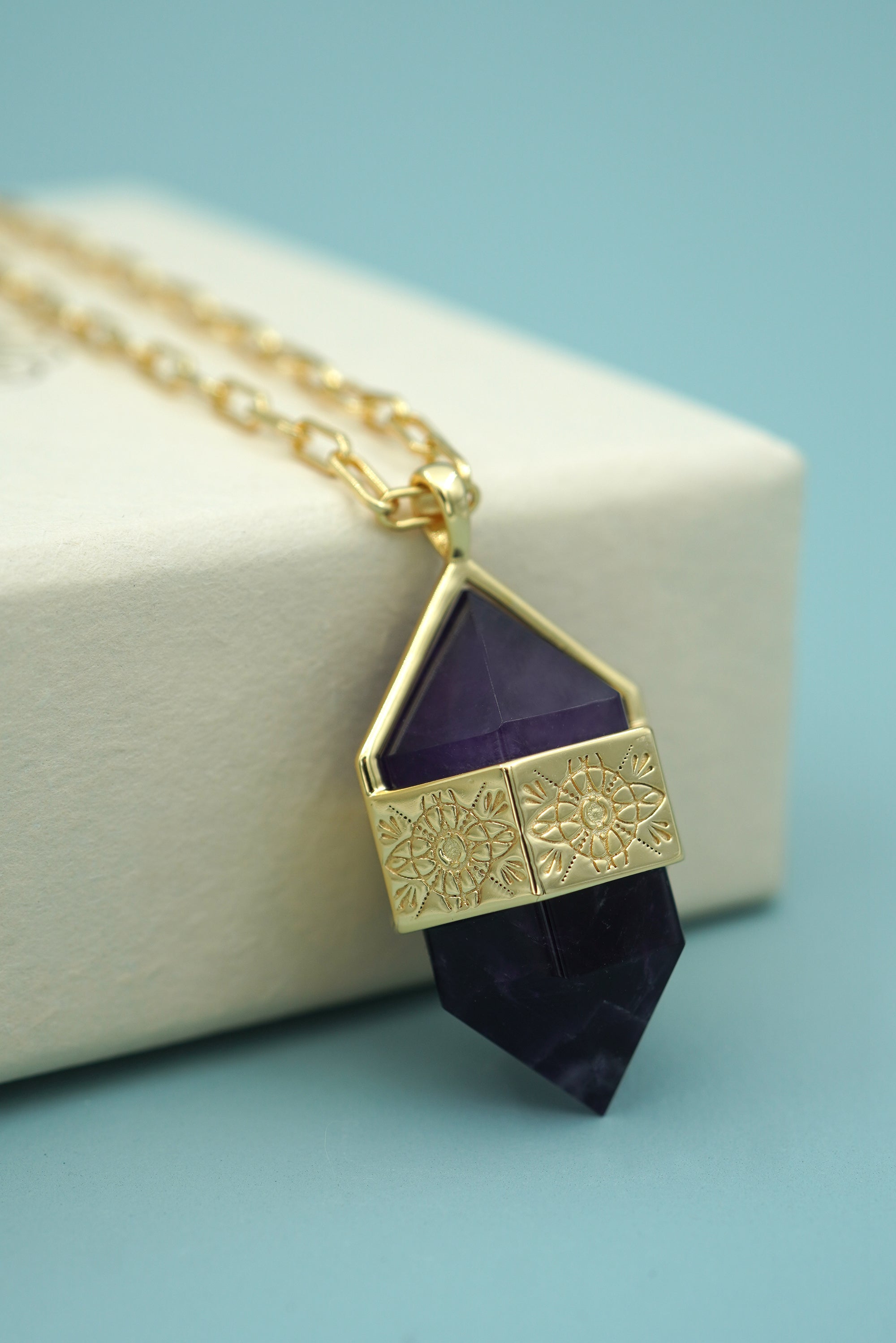 Amethyst Necklace Gold Spiritual Protection Jewellery